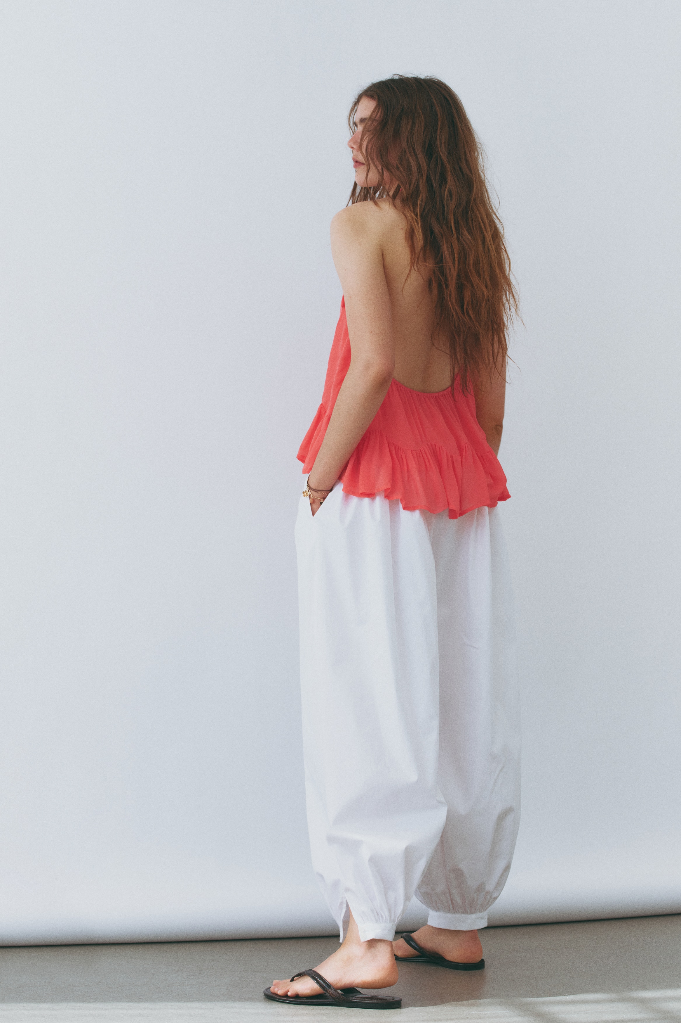 Ruffle-Trimmed Halterneck Top by H&M