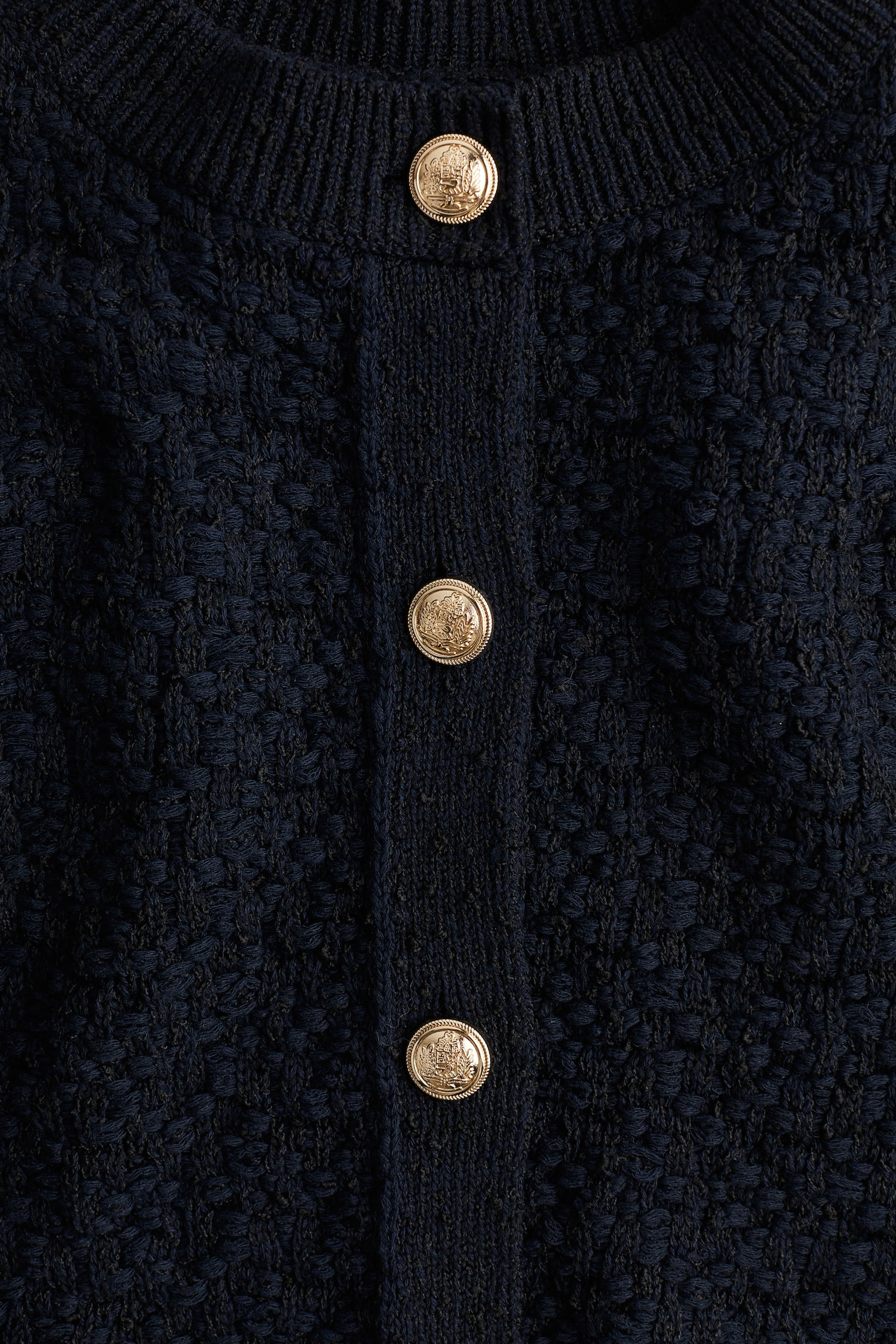 Textured-knit cardigan - Navy blue/Red/Cream/Black/Cream - 5