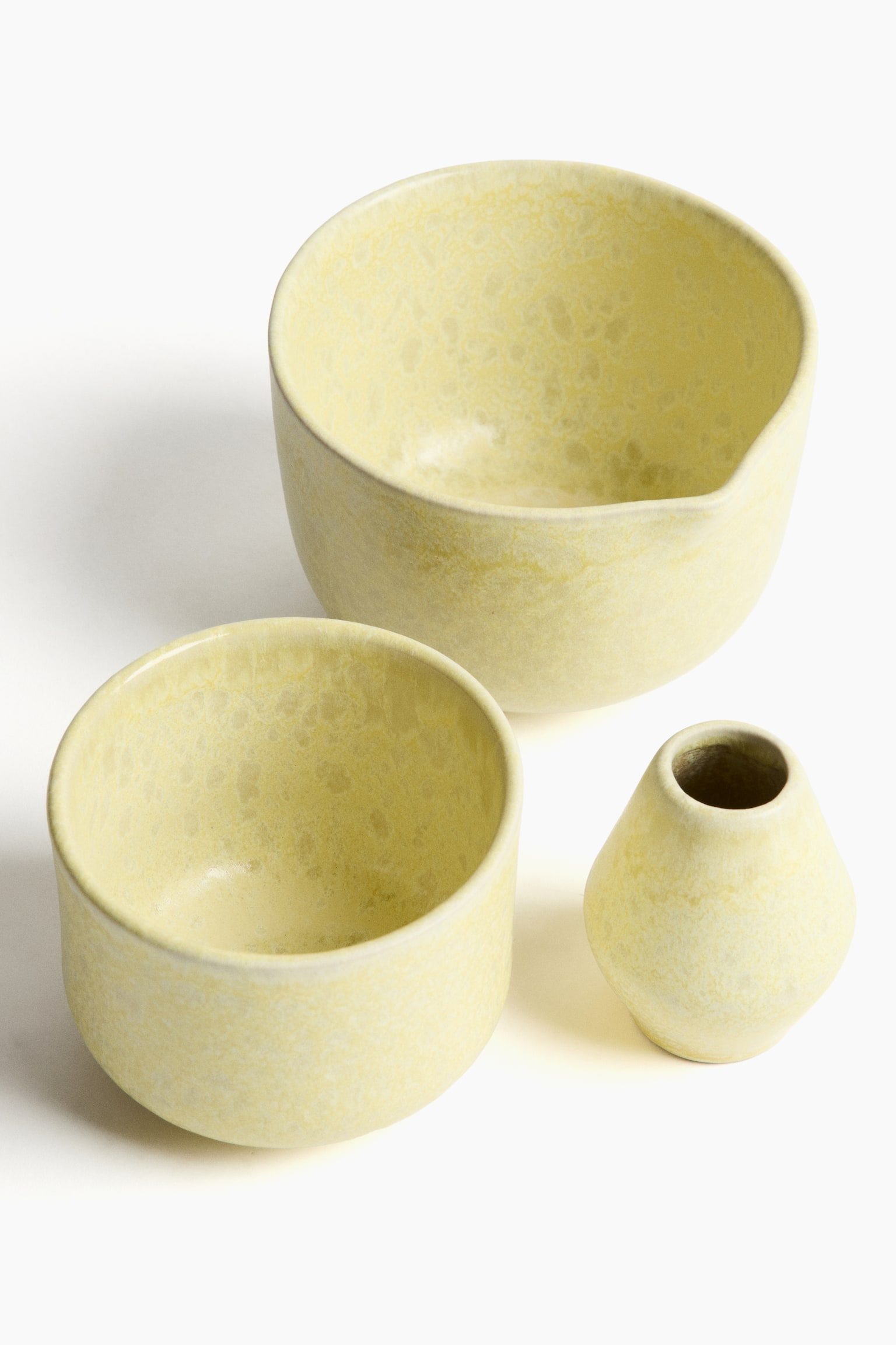 Service à matcha en grès cérame - Jaune clair/Vert foncé/Beige/Grège - 3