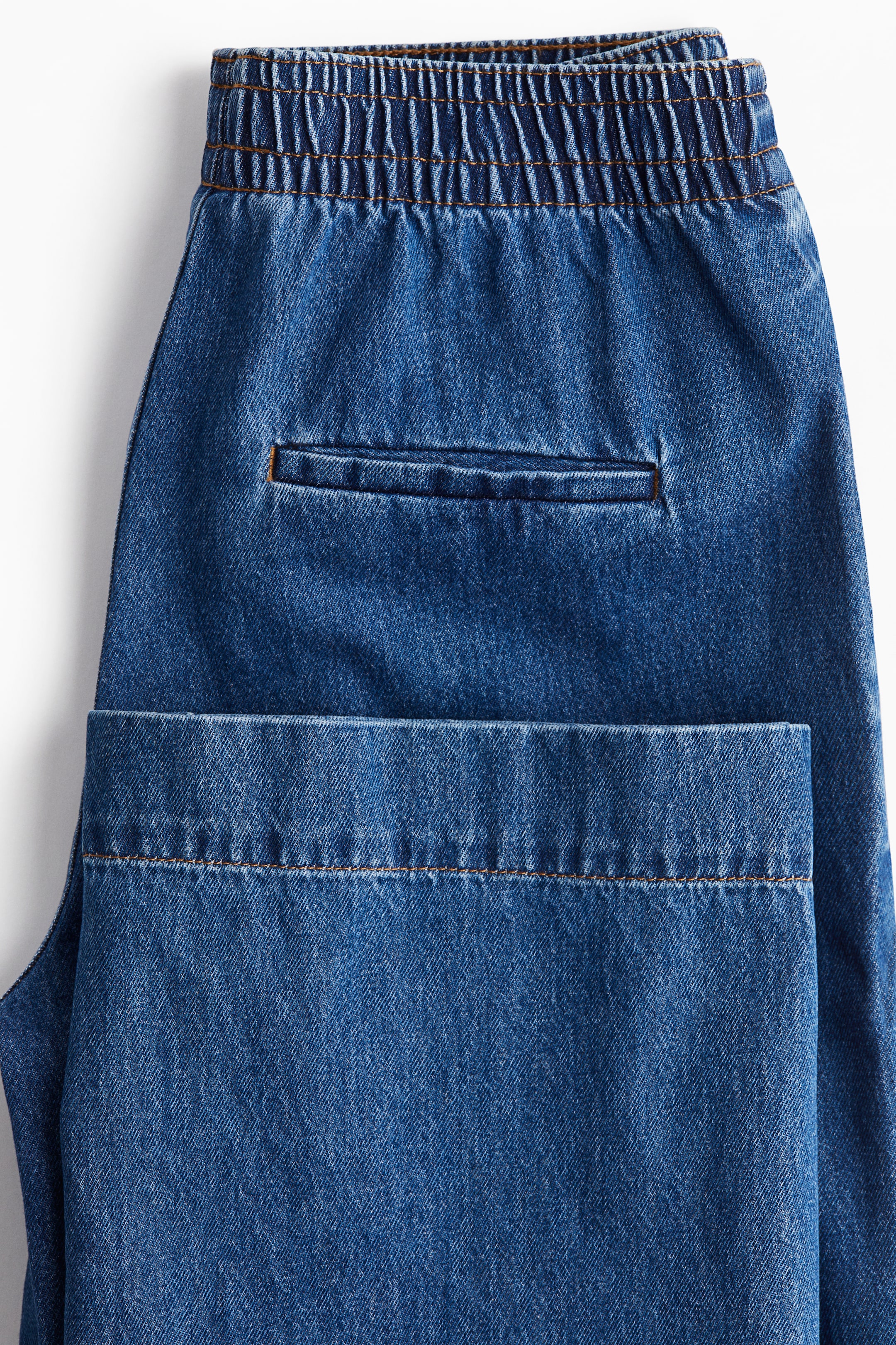 Pull-on denim trousers