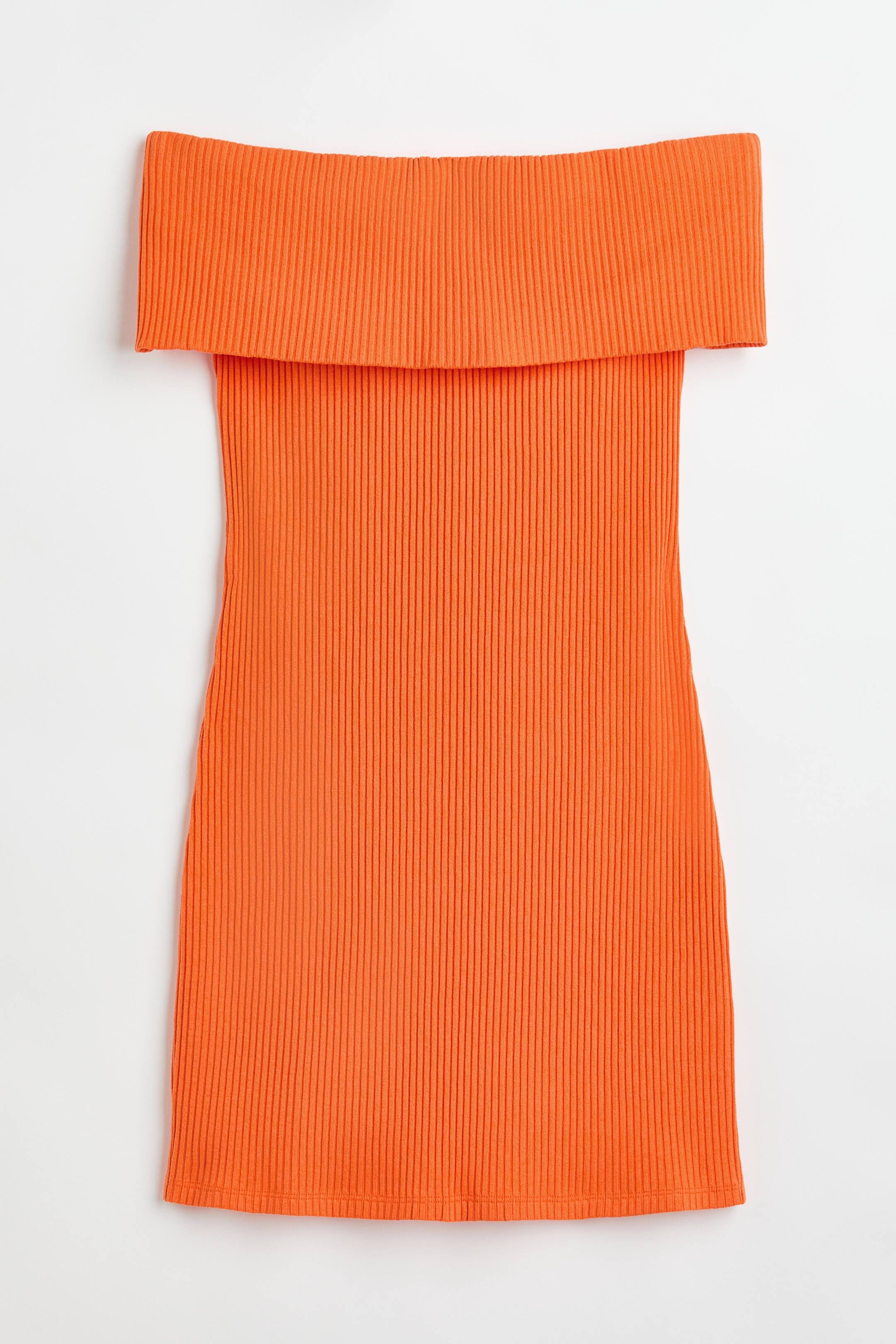 View larger image: Off-the-shoulder dress - Orange - Ladies | H&M HK 1