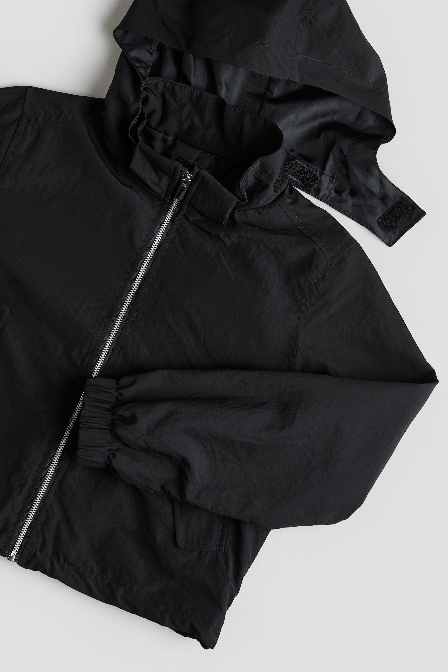 Hooded Windbreaker - Black - 2