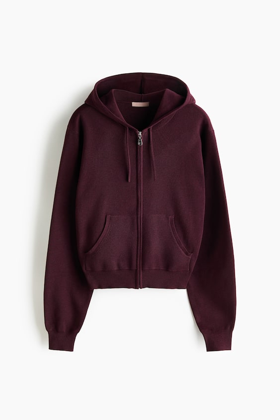 Женские куртки H&M Fine-Knit Hooded Jacket
