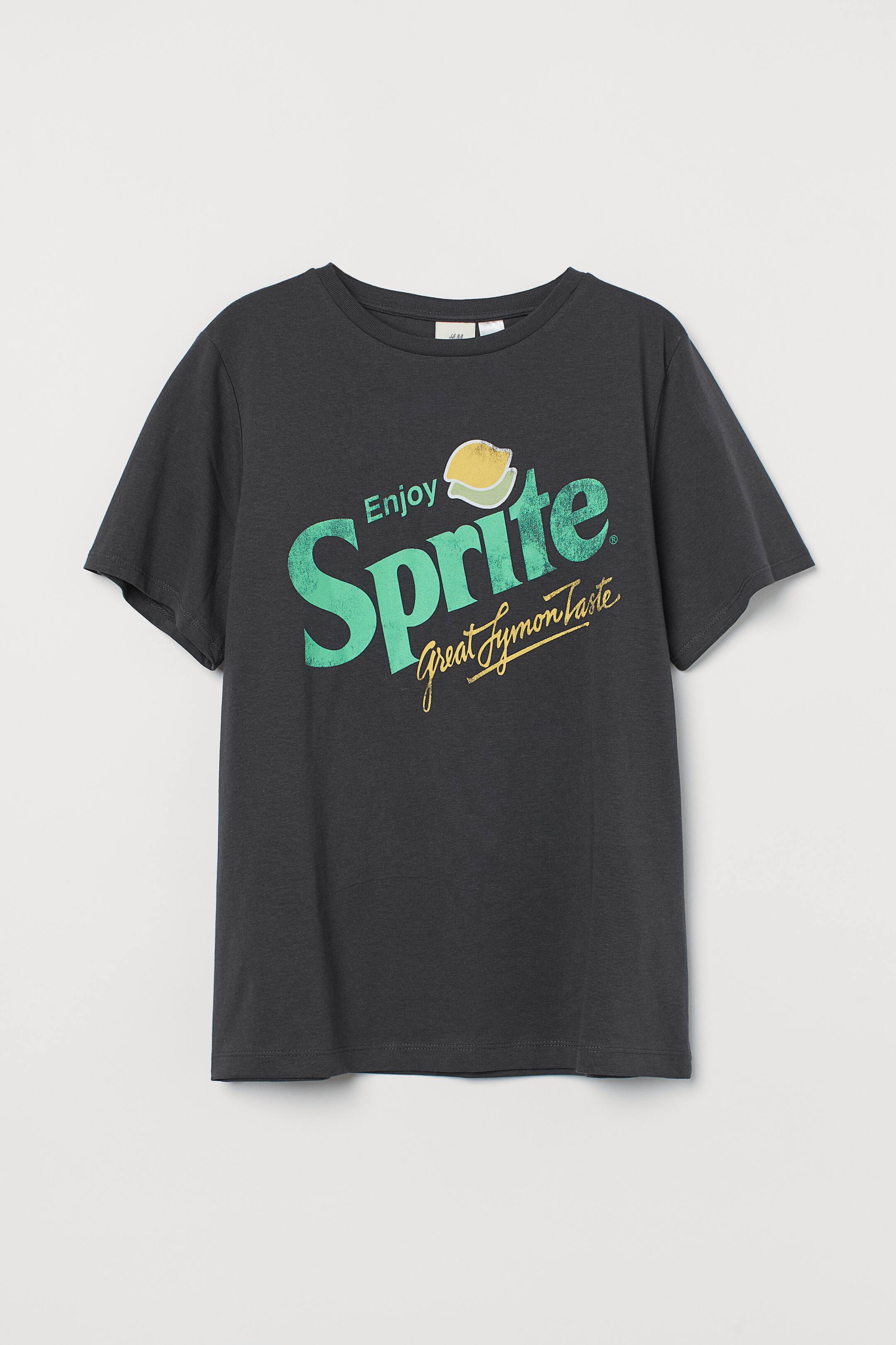 הצגת תמונה גדולה יותר: חולצת טי עם הדפס - אפור כהה/ספרייט - Ladies | H&M IL 1