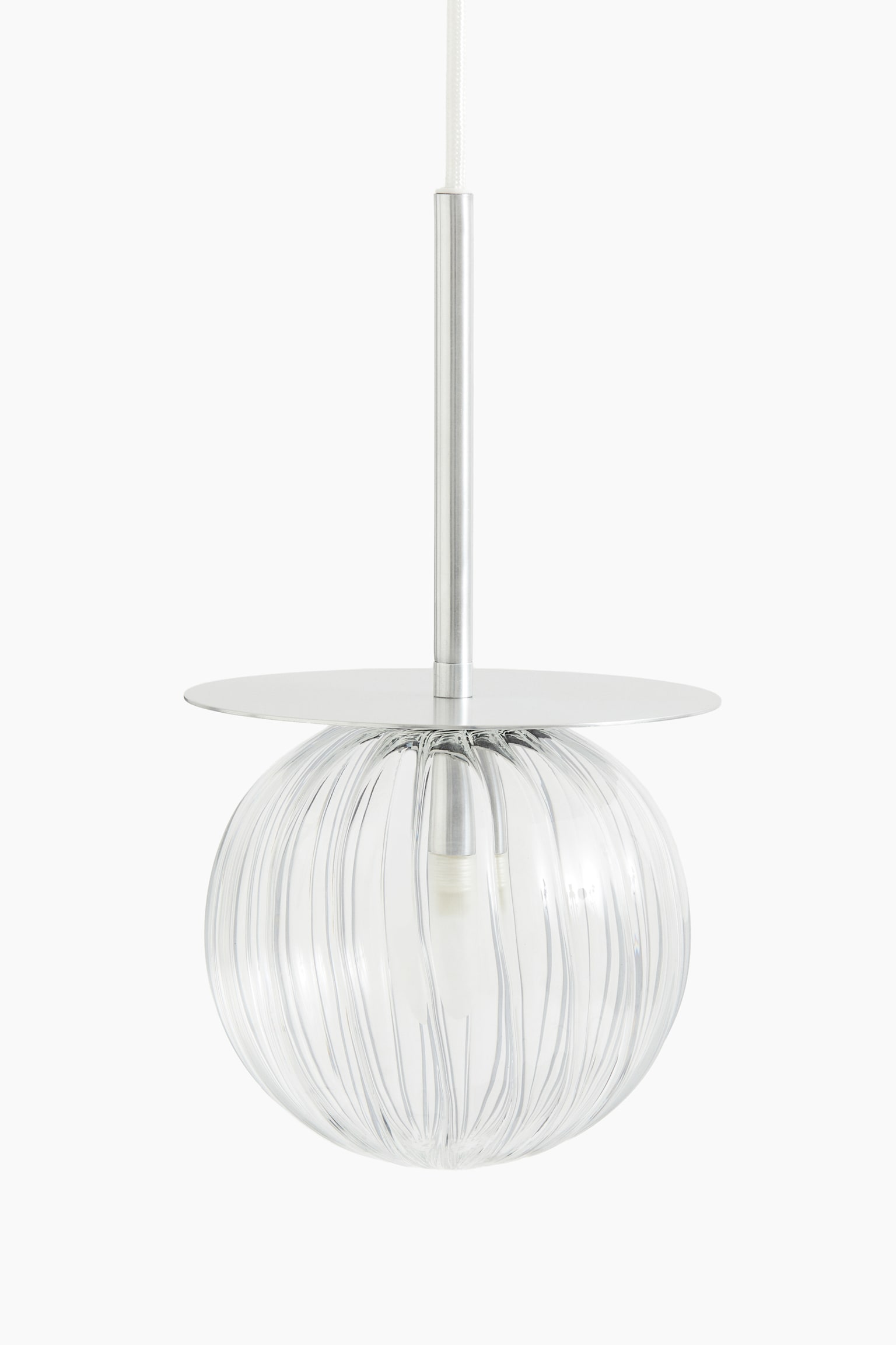 Glass/metal pendant light - Clear glass - 1