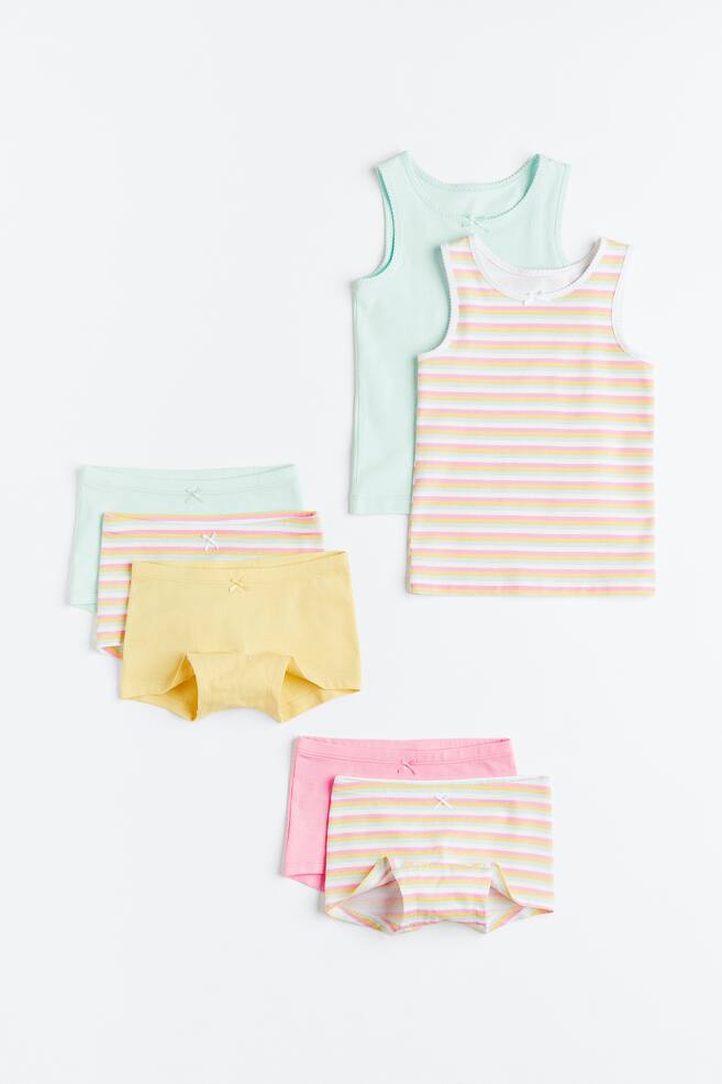 7-piece underwear set - Light turquoise/Striped/Light green/Bunnies - 1