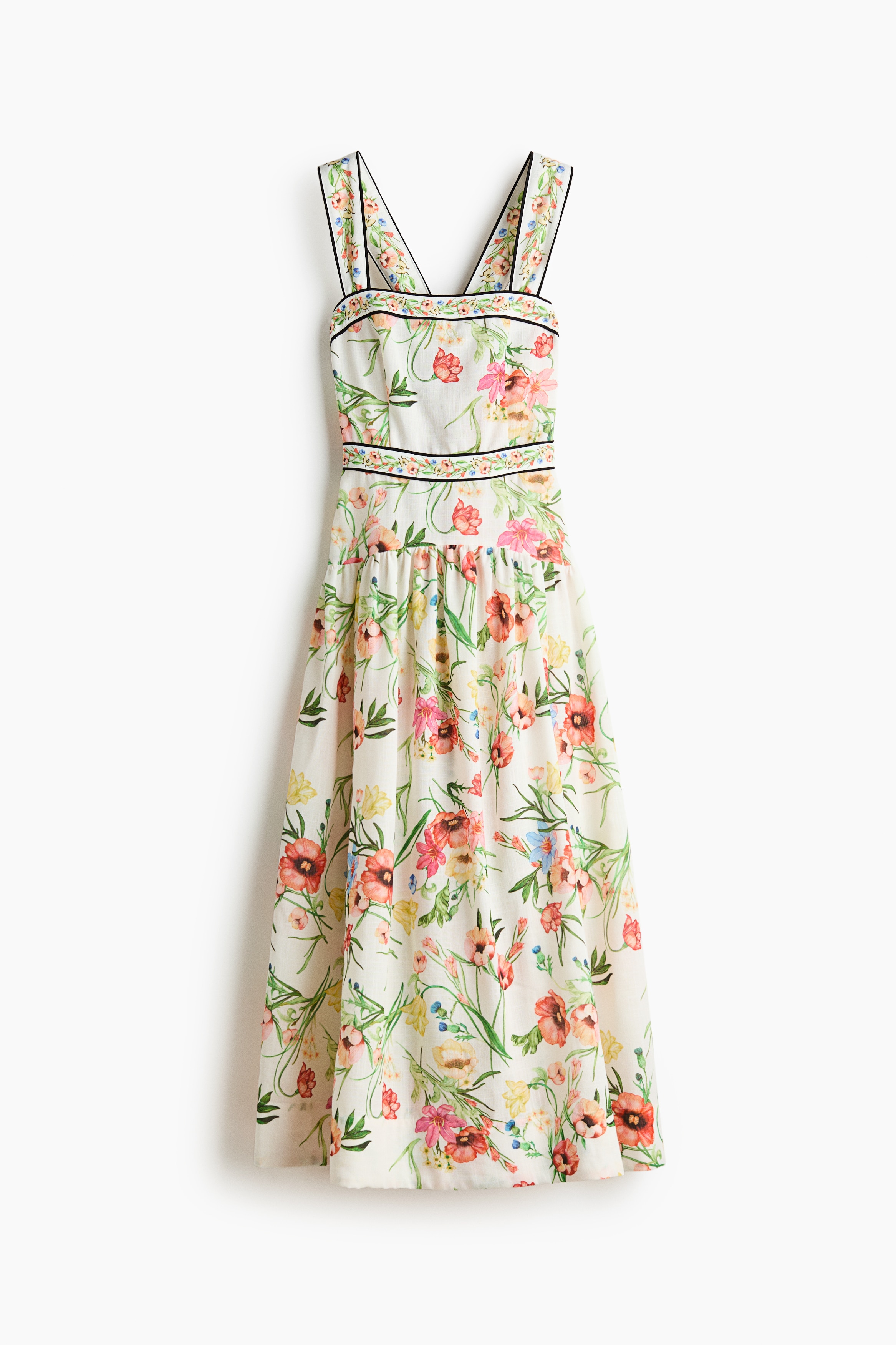 タイディテールワンピース - クリーム／フローラル/クリーム／フローラル