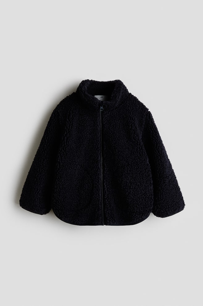 Jacke aus Teddyfleece - Marineblau - 1