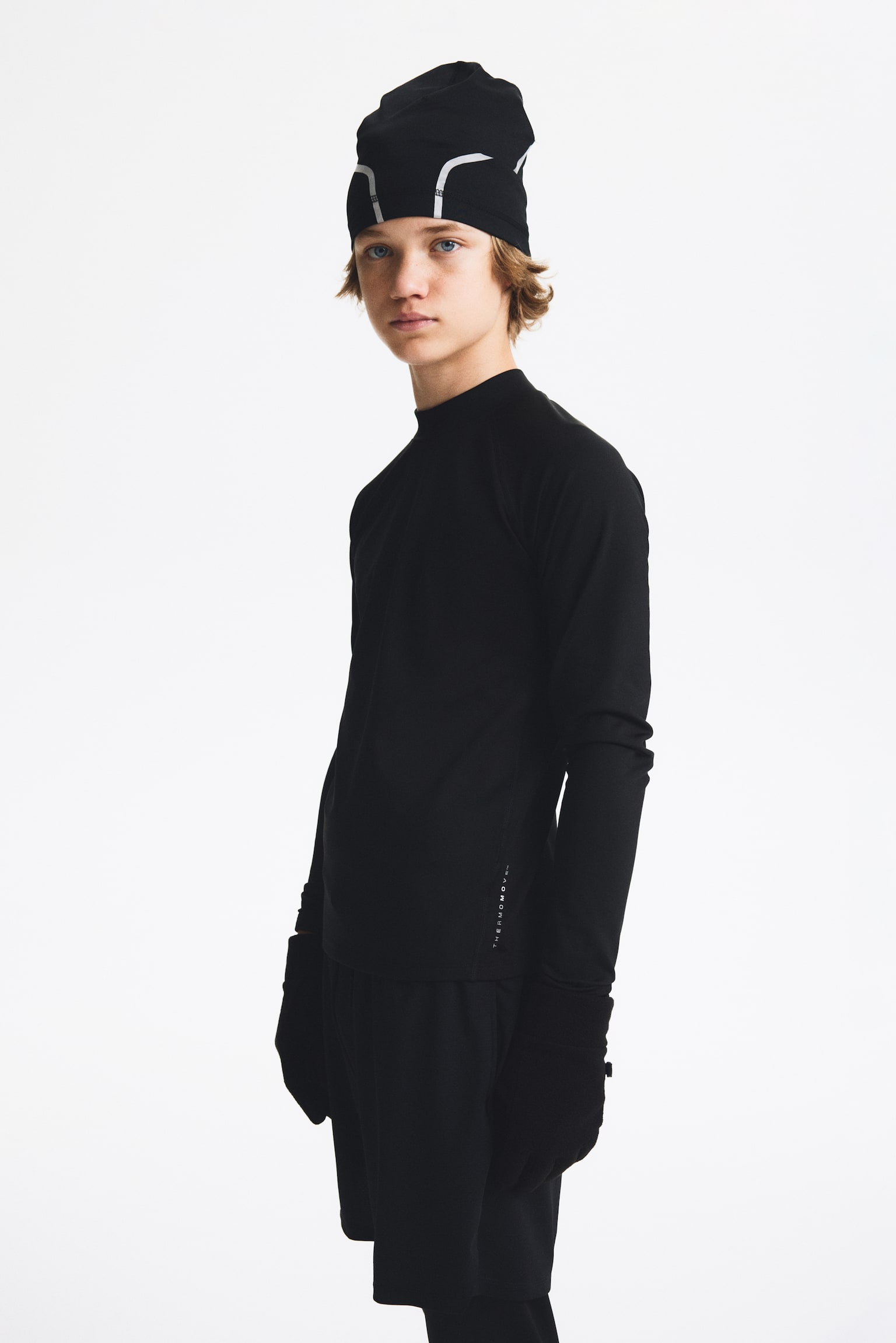 Детские комплекты H&M Move 2-Piece Warm Base Layer Set with ThermoMove™, цвет: Чёрный — фото 4