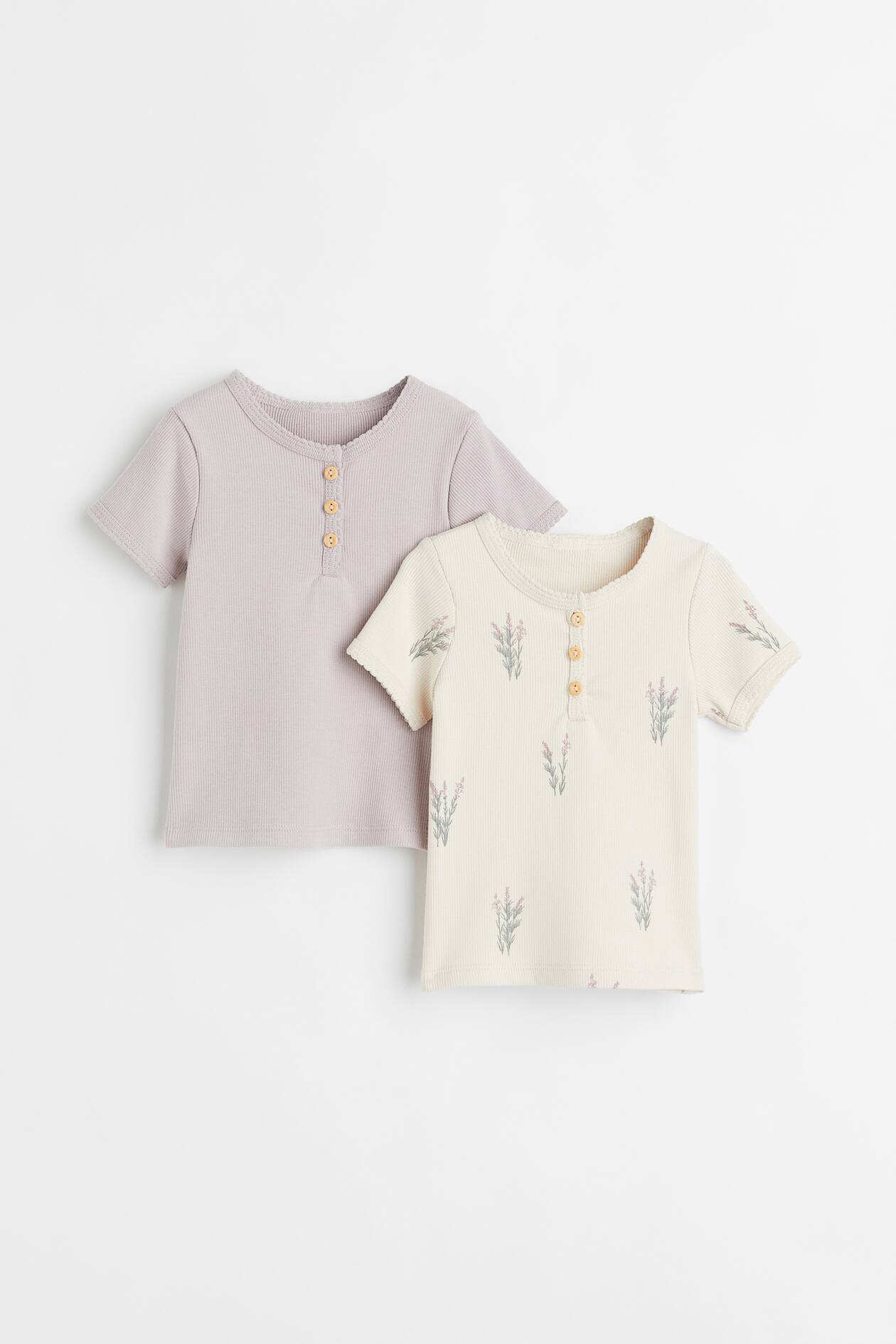 T-shirt Uni En Maille Côtelé Manches Courtes - Blanc - Femme