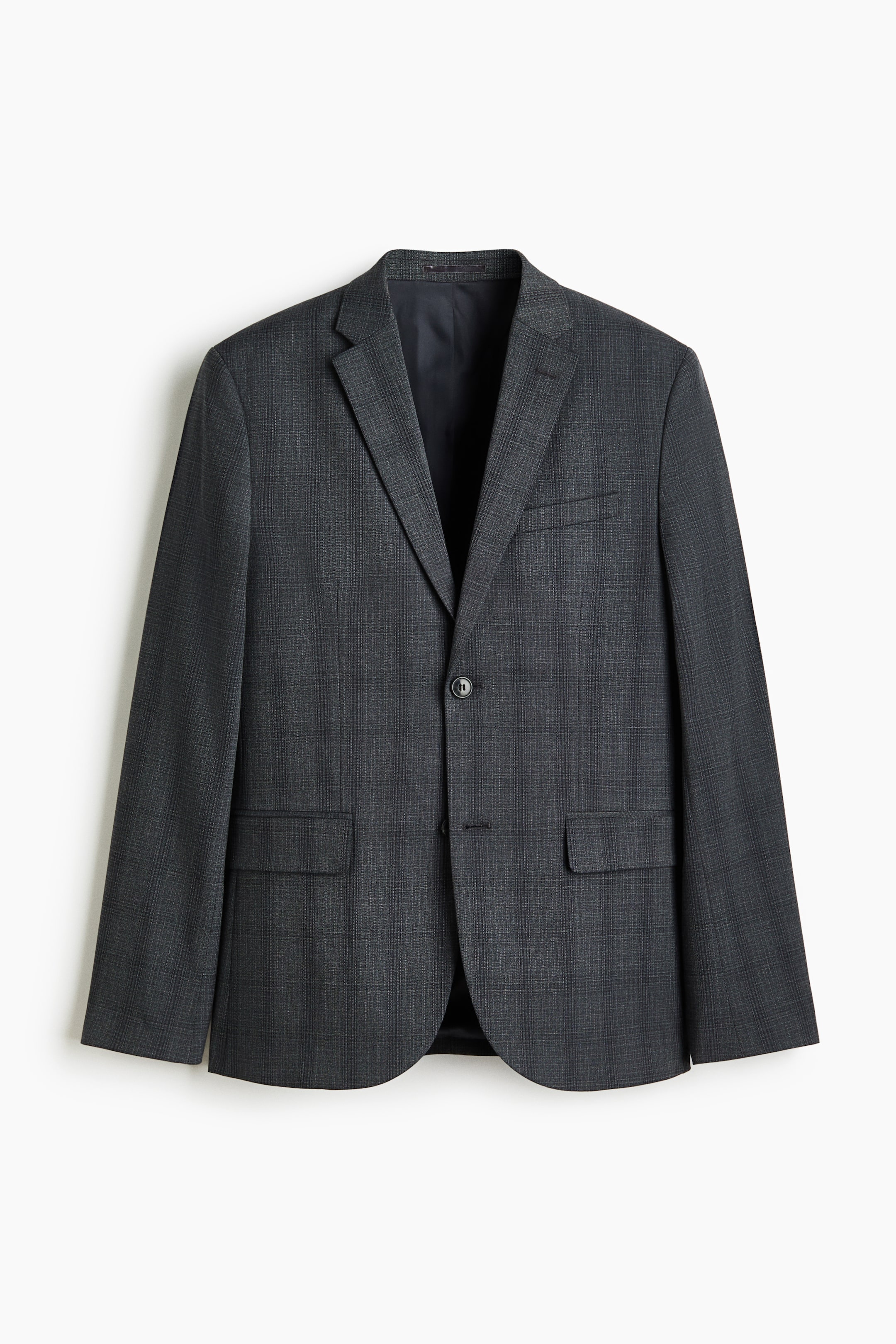 Agrandir l'image: Veste Slim Fit - Gris foncé/carreaux - HOMME | H&M FR 1