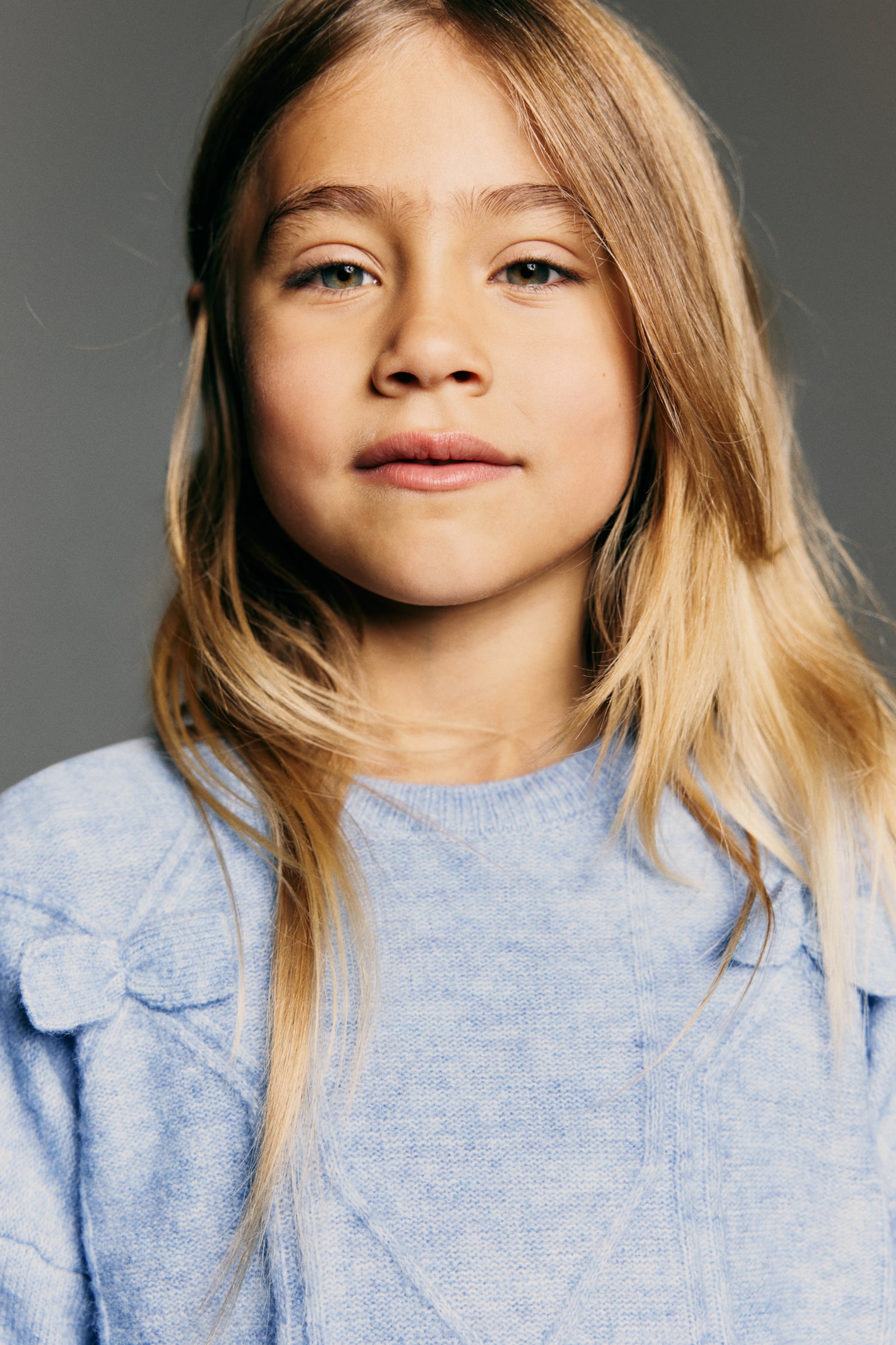 Bow-detail knitted jumper - Light blue/Light pink/Cream - 3