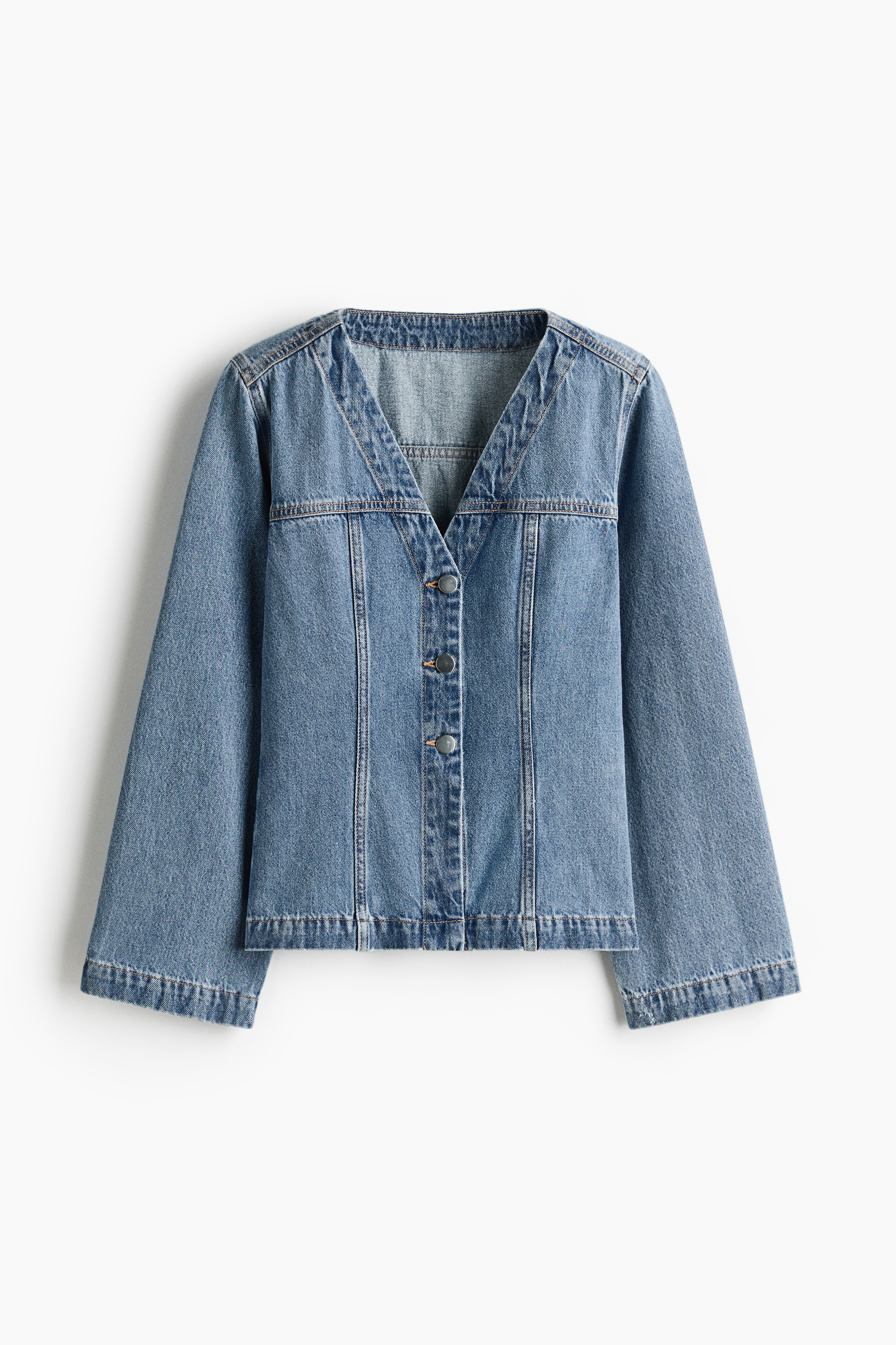 Jeansjacke mit V-Ausschnitt - Helles Denimblau