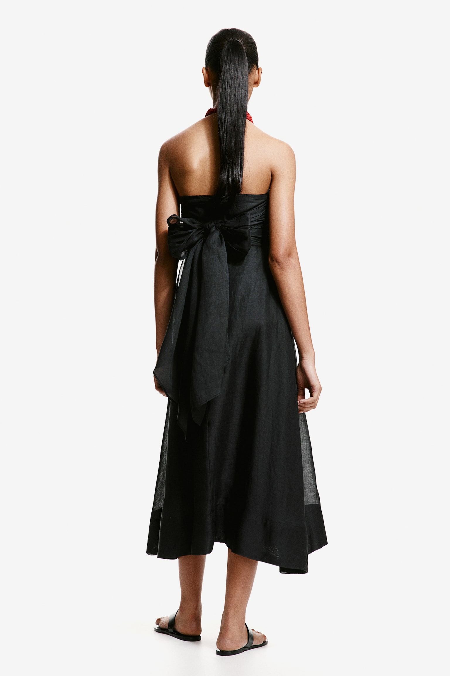 Robe bandeau en ramie - Noir - 6