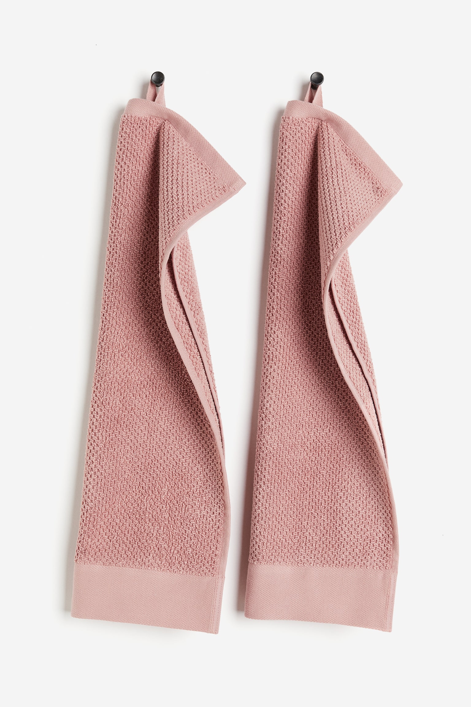 2-pack cotton terry guest towels - Pink/Light beige/Light dusty blue/Dusty pink/Greige/Sage green/Khaki green/Black - 1