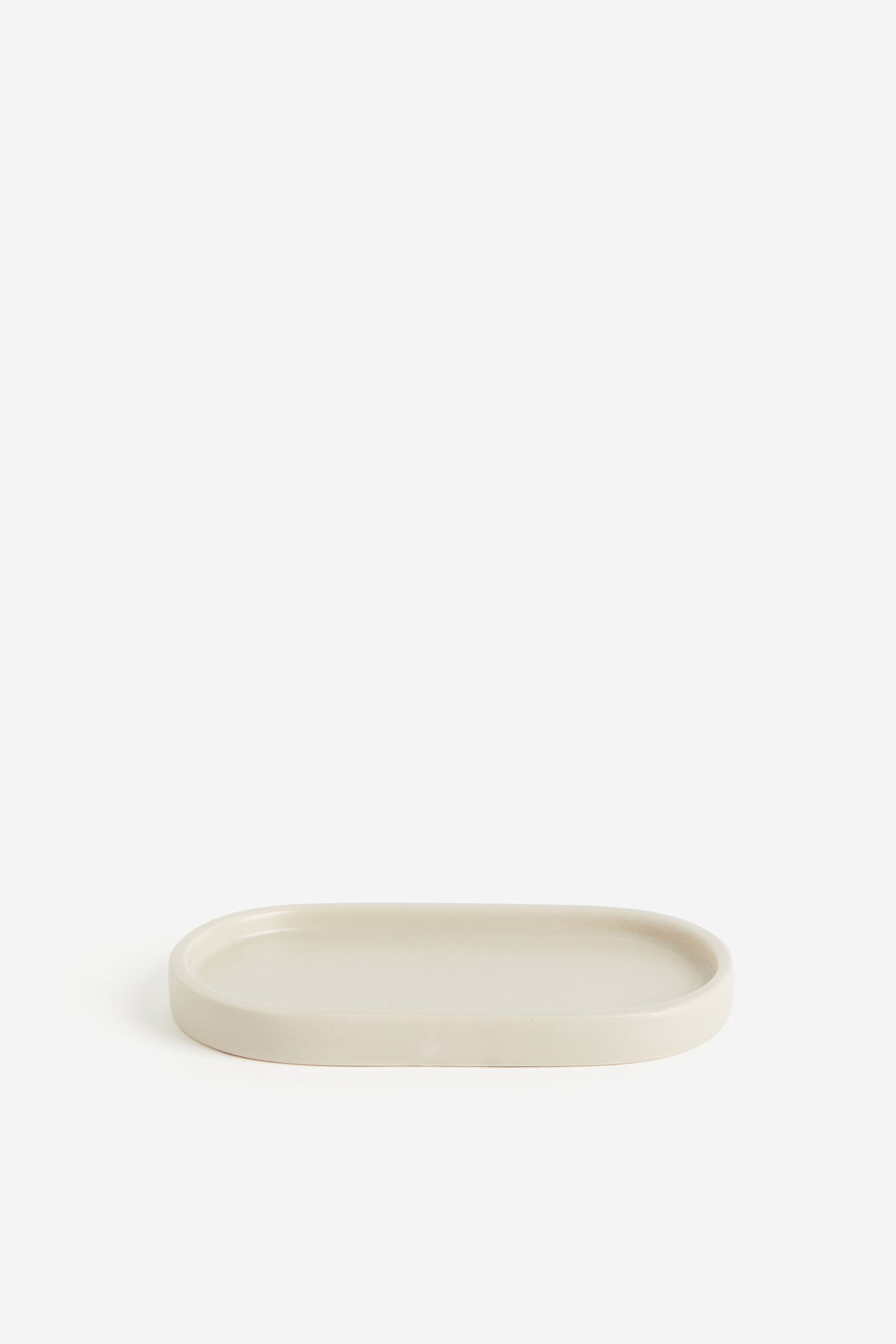 Stoneware tray - Light beige/Black