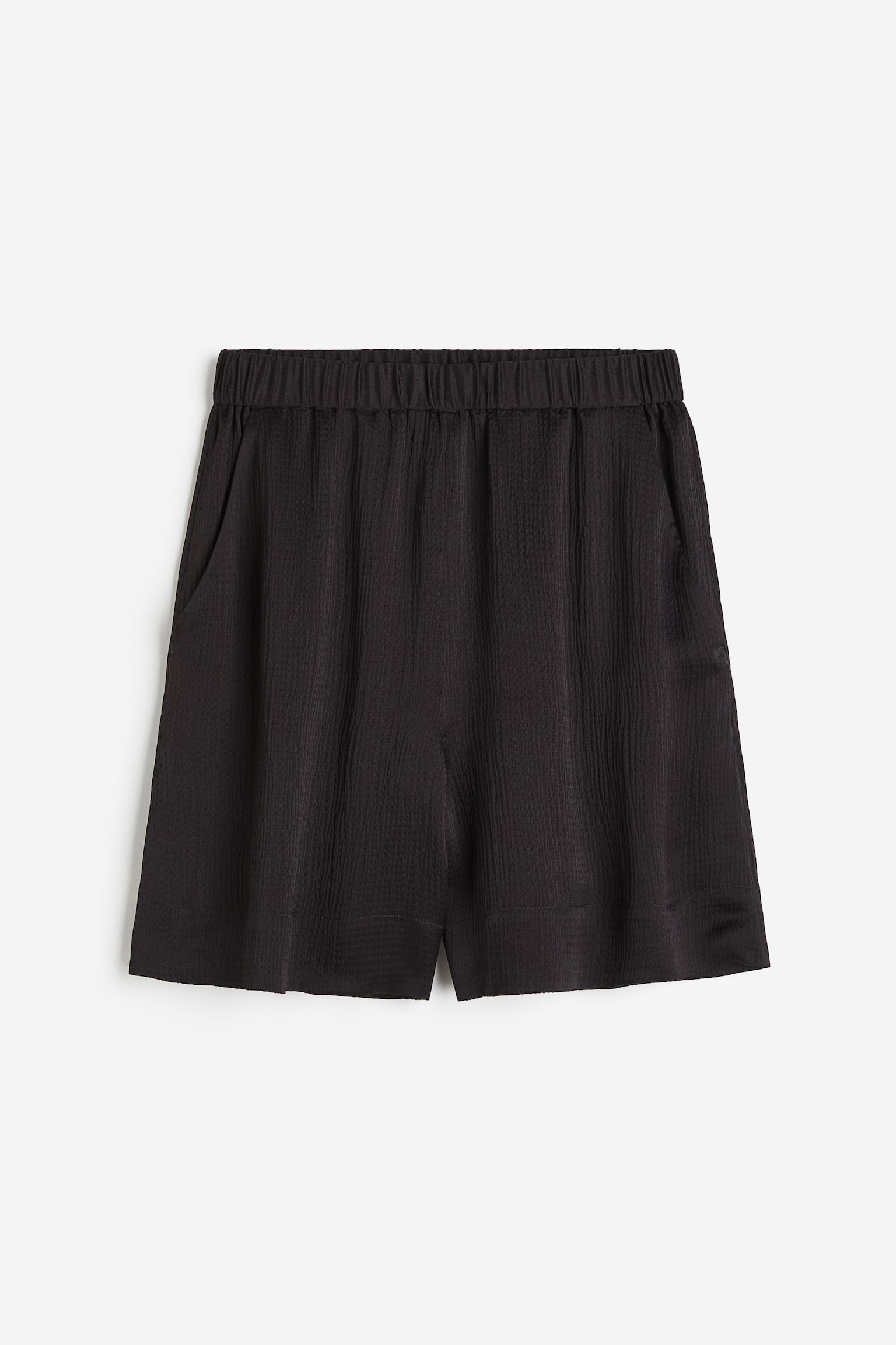 Silk Blend Shorts - Black/Green - 1