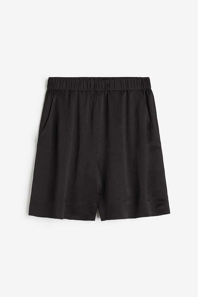 Shorts aus Seidenmischung - Schwarz/Grün - 1