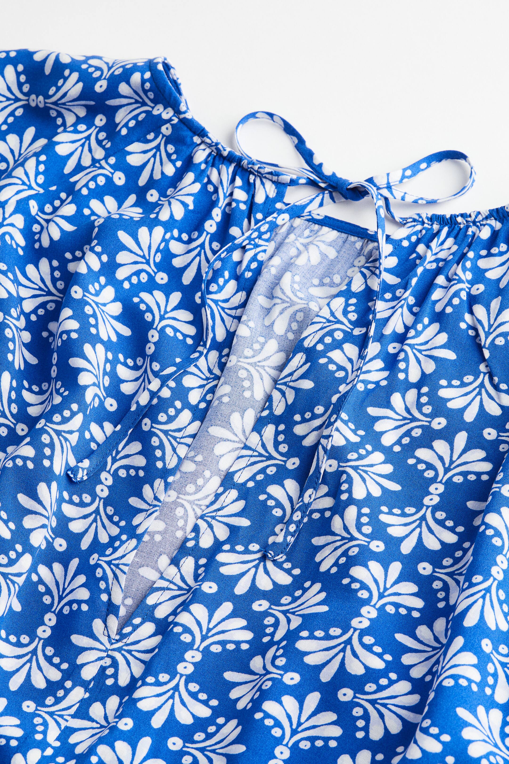 View larger image: Voluminous blouse - Bright blue/patterned - Ladies | H&M PH 2