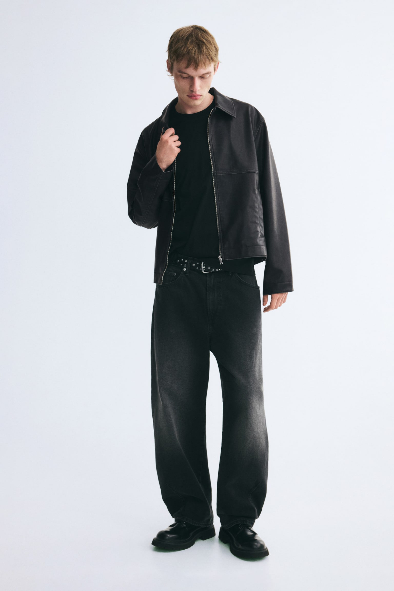 Мужская куртка H&M Jacket with Collar, цвет: Чёрный — фото 4