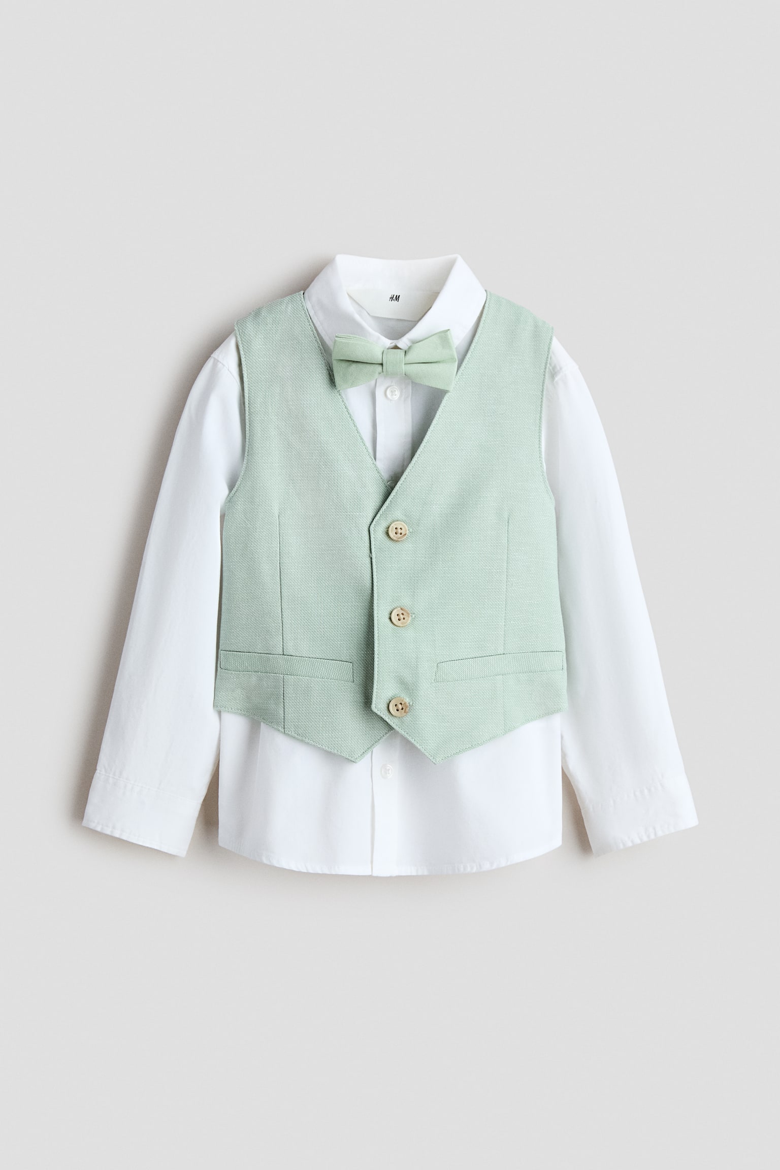 Conjunto elegante de 3 peças - Verde menta/Branco/Azul claro mesclado/Creme/Bege/Quadrados/Bege claro/Branco/Azul marinho/Branco - 2