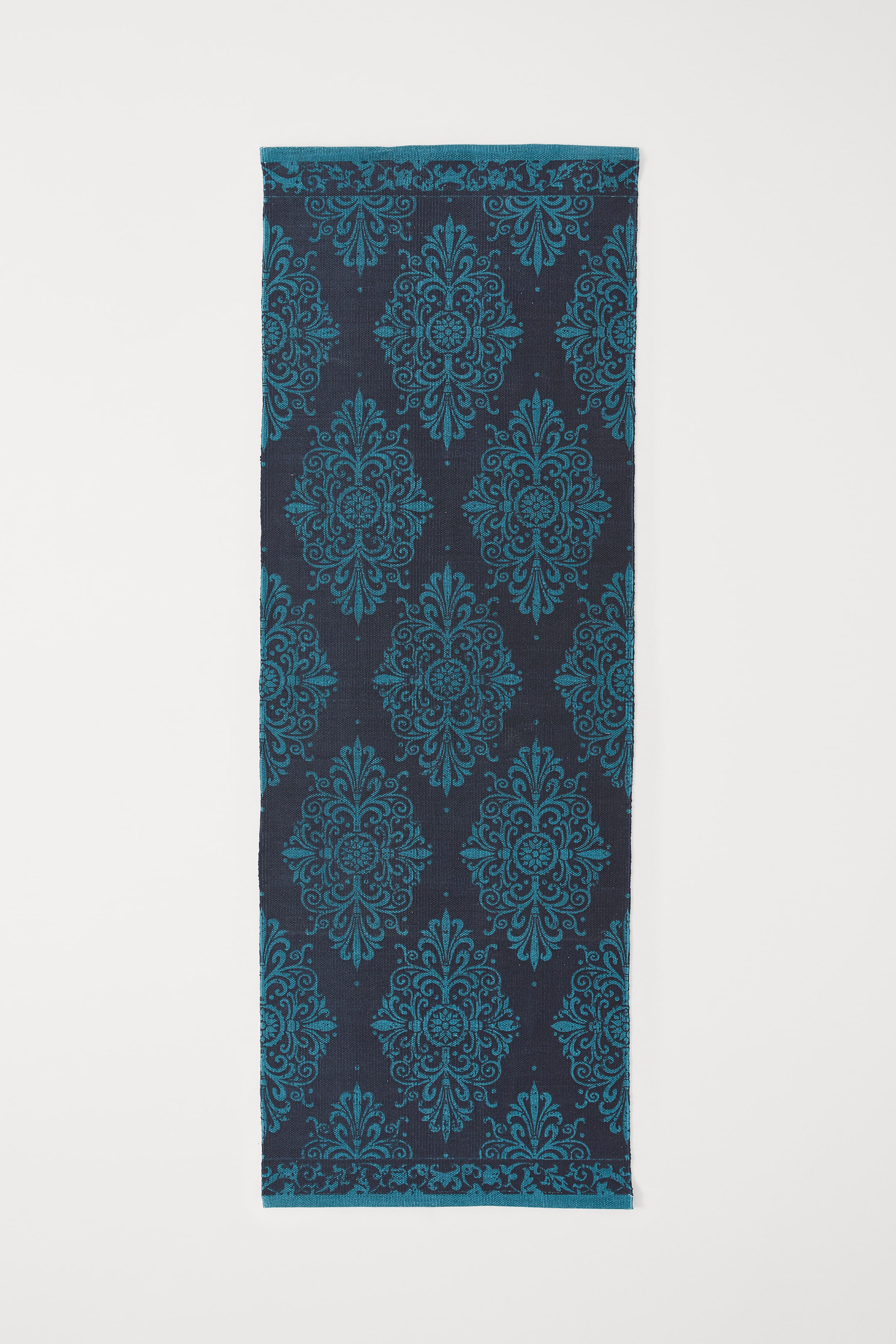 Grösseres Bild ansehen: Gemusterter Baumwollteppich - Dunkelblau/Dunkeltürkis - HOME | H&M CH 1