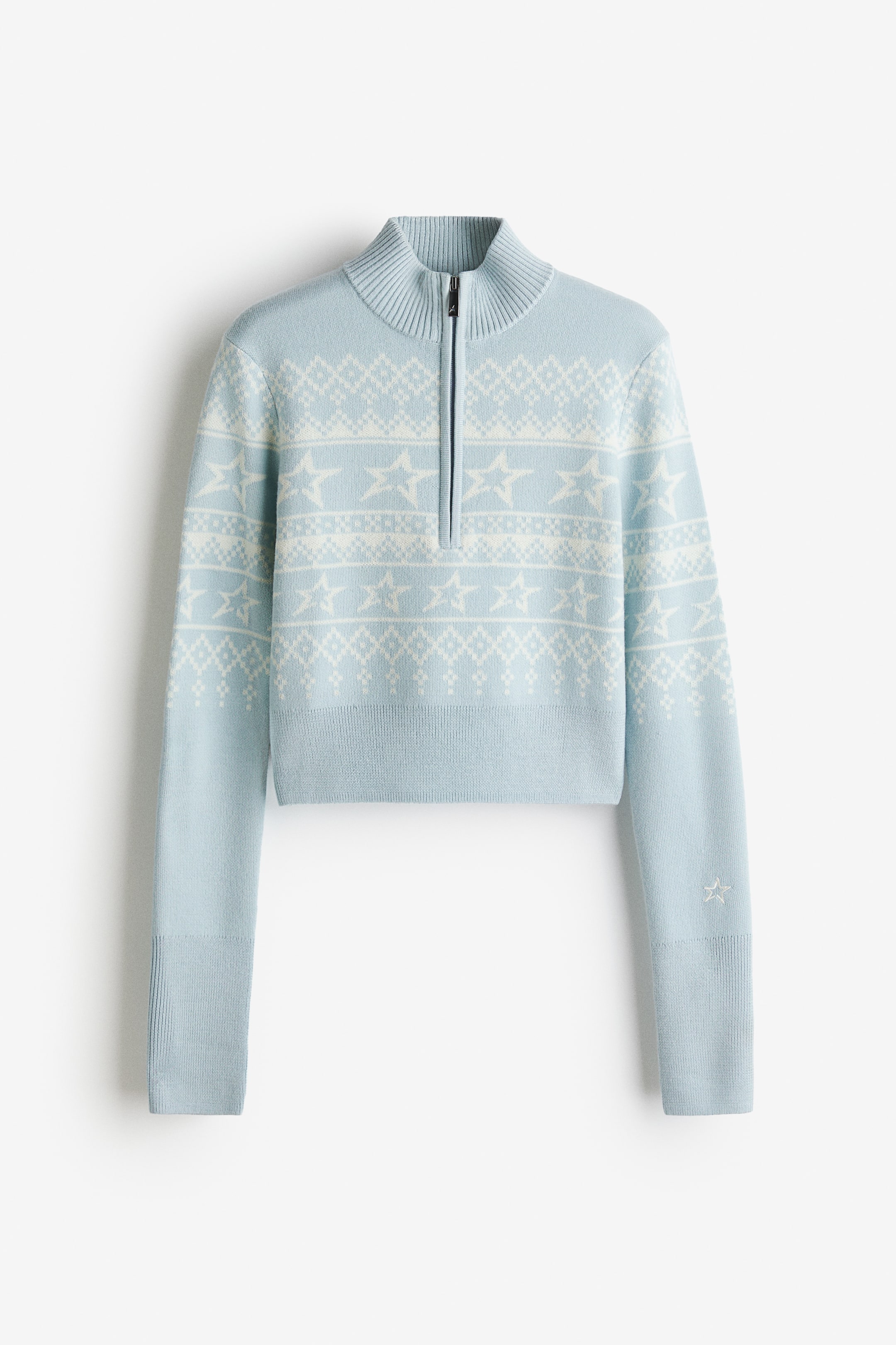 View larger image: Jacquard-knit merino wool jumper - Light blue - Ladies | H&M IE 6