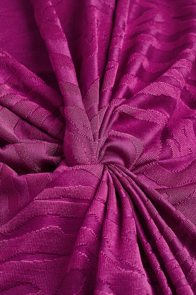 Jacquard-knit dress - Dark fuchsia - 6