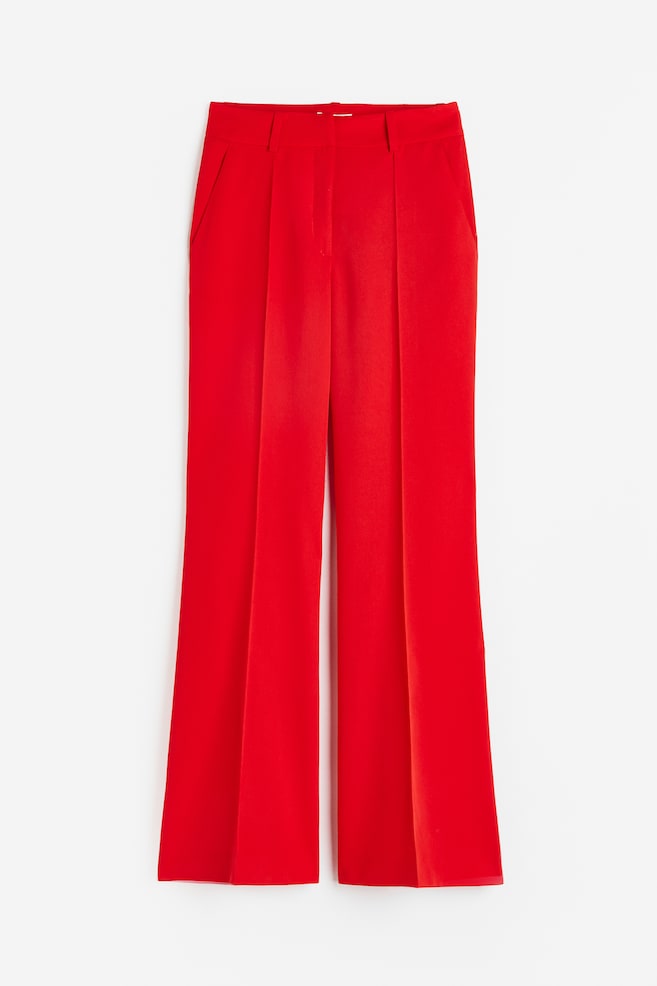 Flared tailored trousers - Red