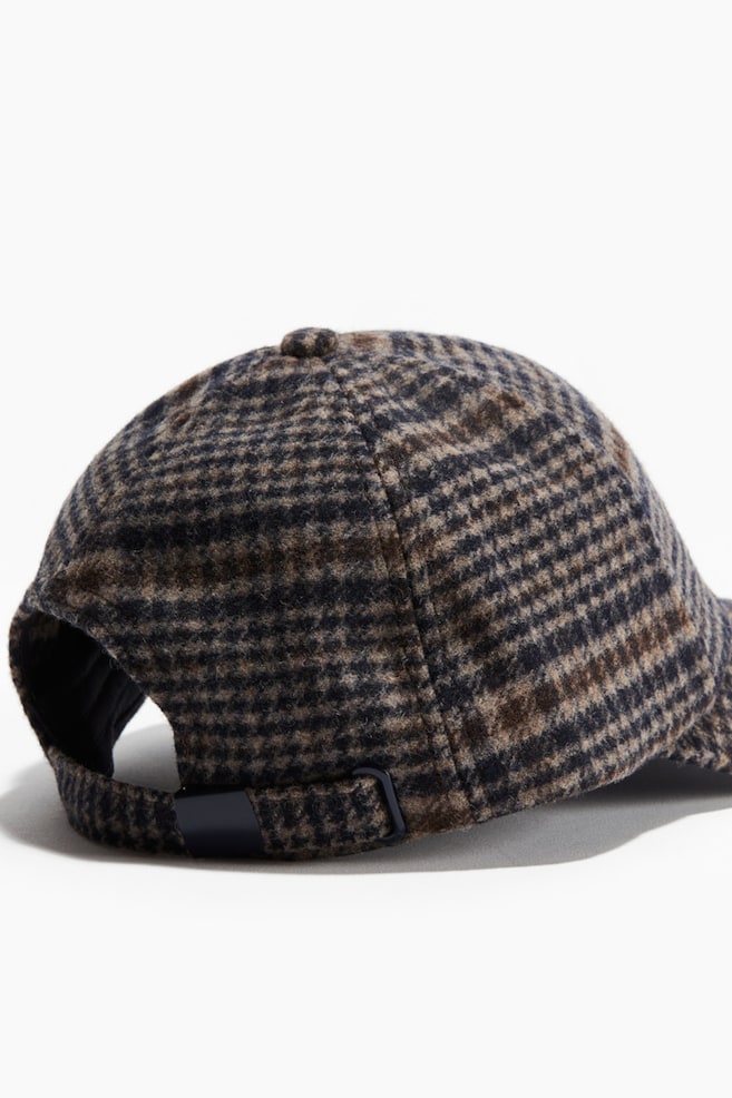 Casquette en laine mélangée - Beige/carreaux - 1