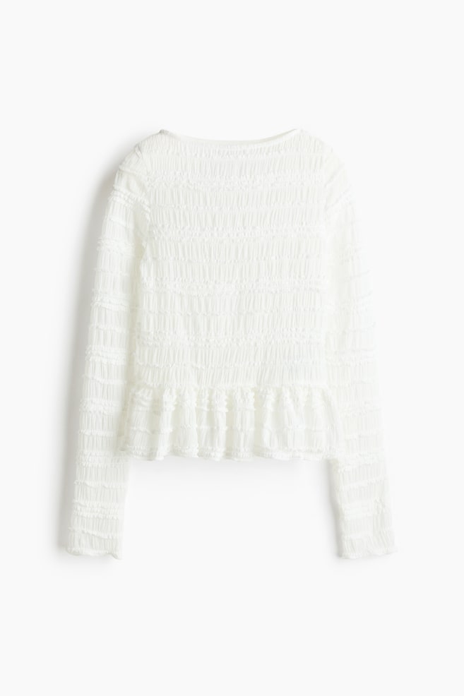 Smocked Top - White/Black - 1