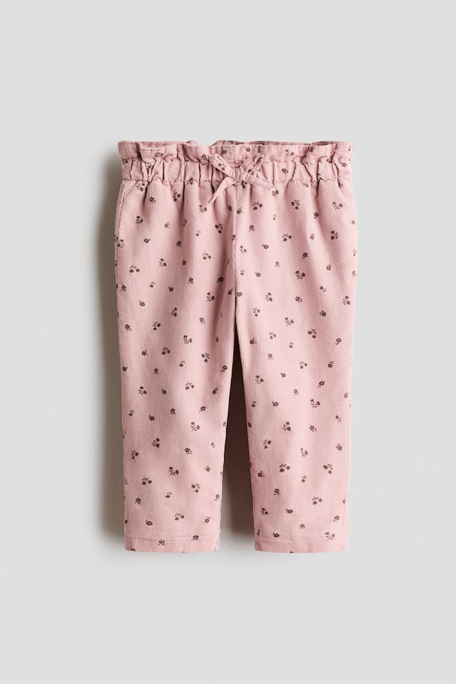 Lined Corduroy Pants - Light dusty pink/floral/Dark brown/floral - 1