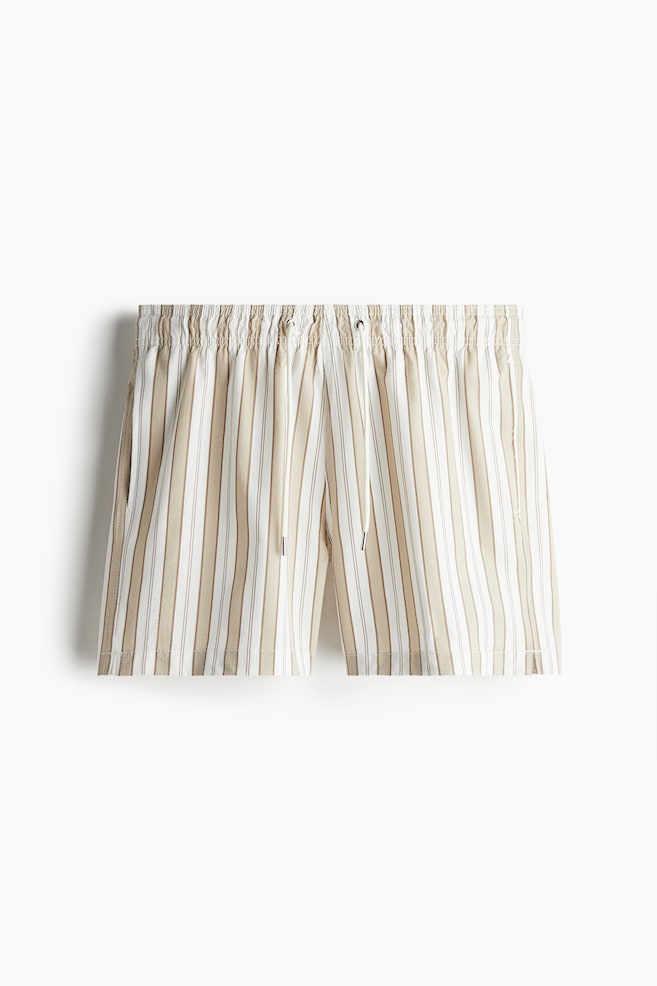 Seersucker Swim Shorts - Beige/striped - 1