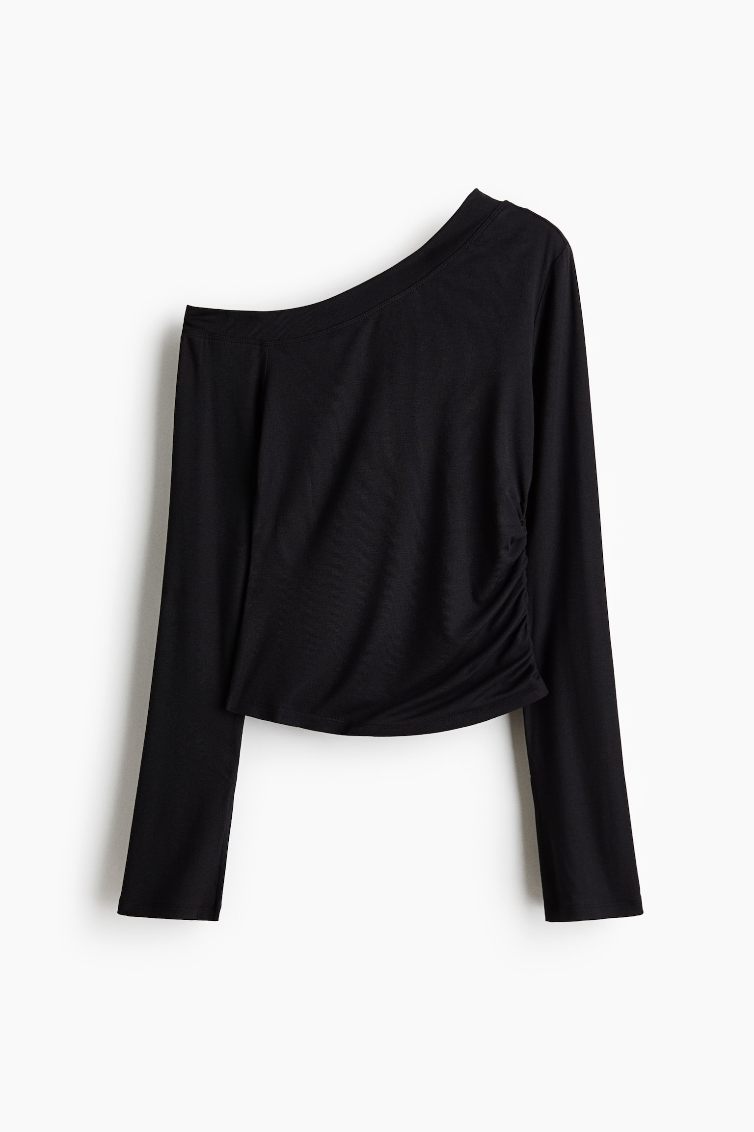One-Shoulder Viscose Top - Black/Cream/Pink - 1