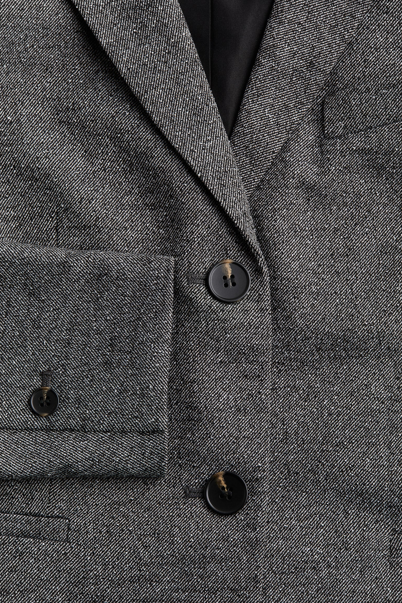 Fitted blazer - Dark grey marl/Beige marl/Dark grey marl - 3