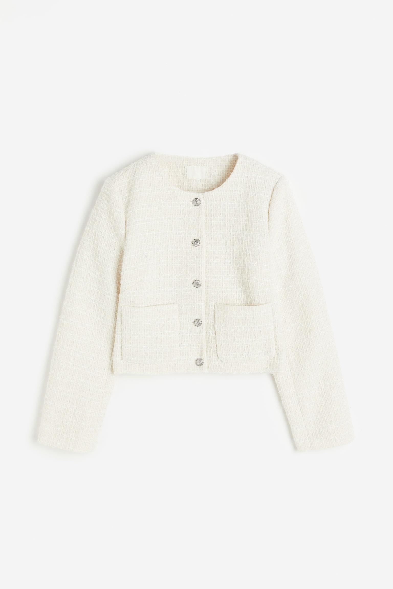 Женская куртка H&M Bouclé Jacket, цвет: Белый — фото 1