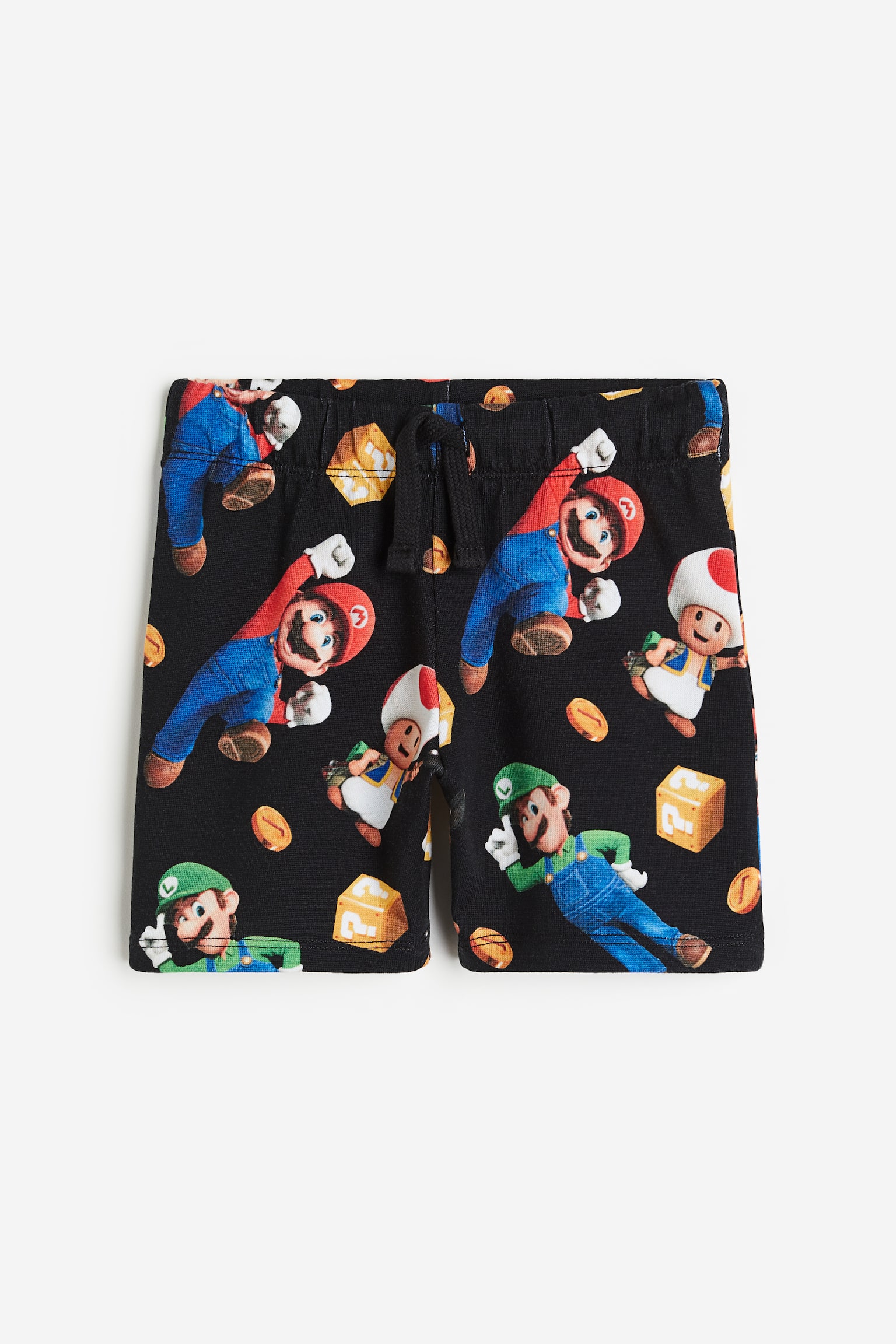 Printed pull-on shorts - Black/Super Mario/Bright blue/Super Mario - 1