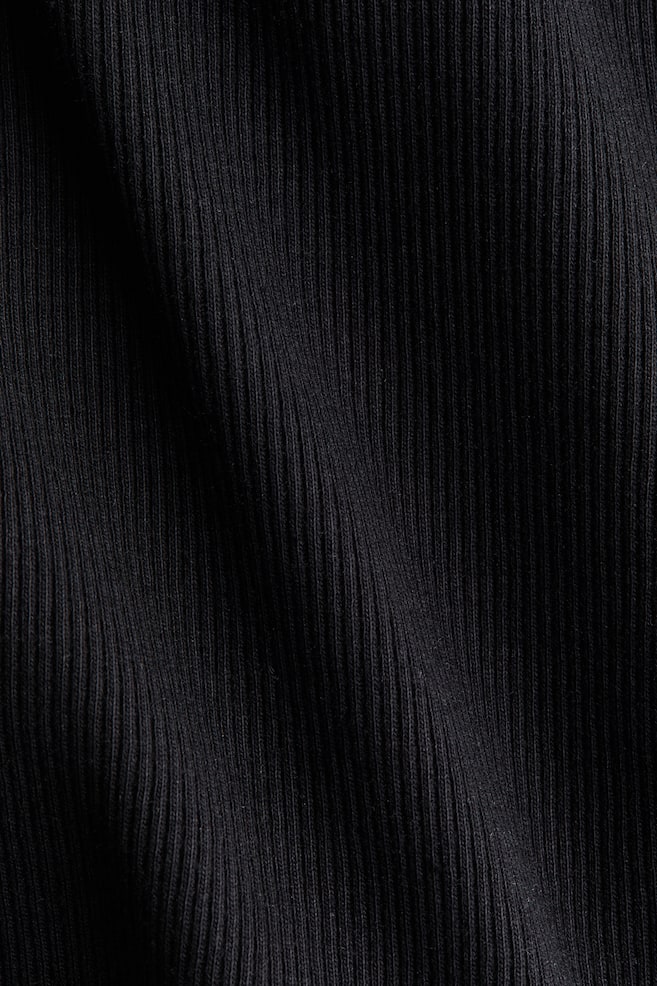 Ribbed halterneck top-Black - 4