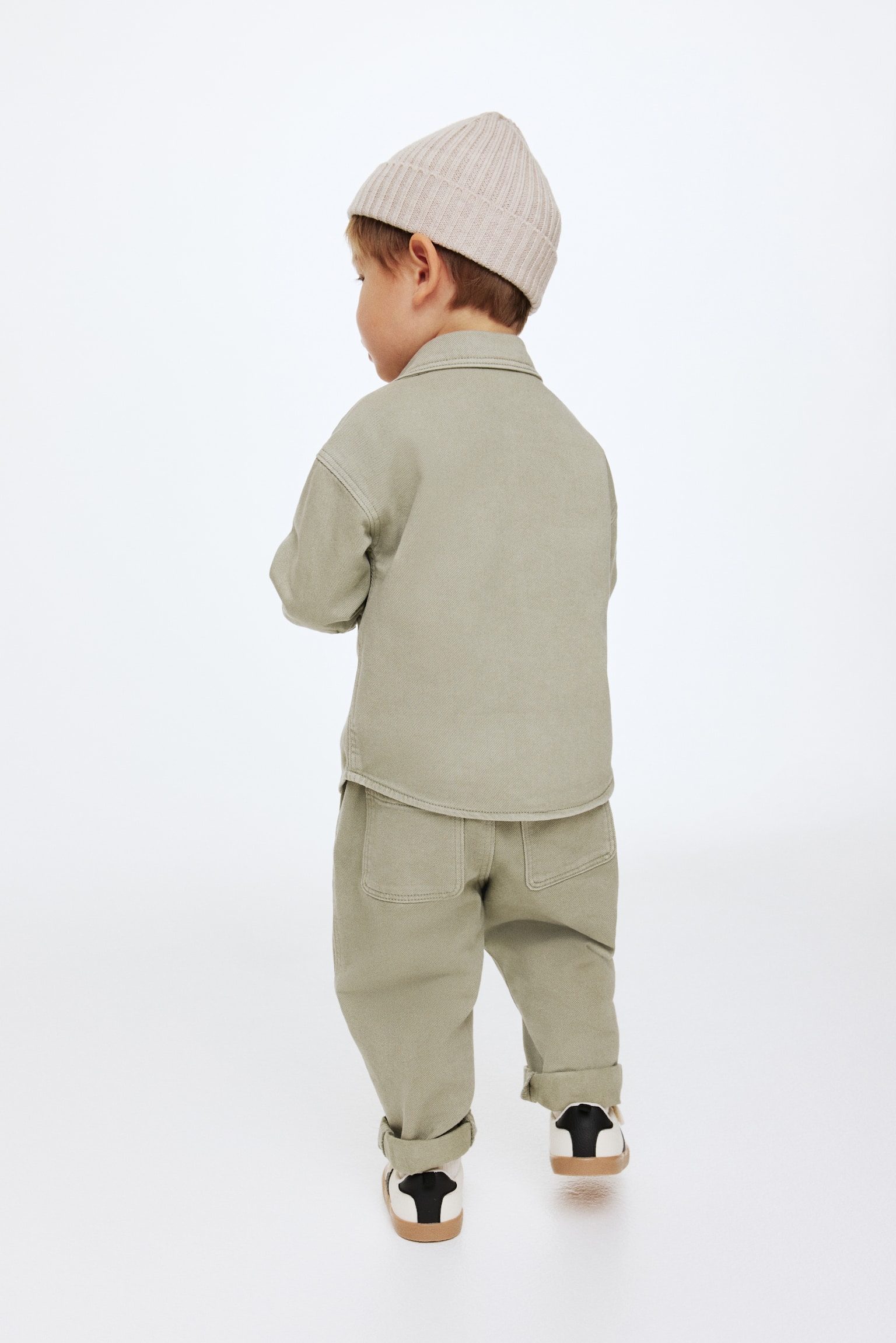 Cotton twill joggers - Light khaki green - 5