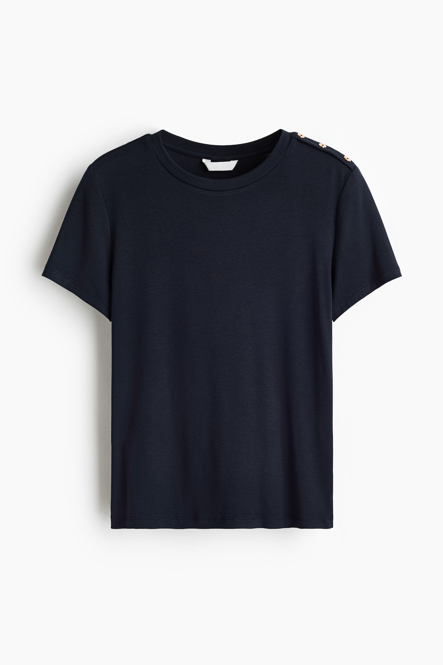 Button-Detail Viscose Top - Navy blue/Navy blue/striped/White/striped - 1