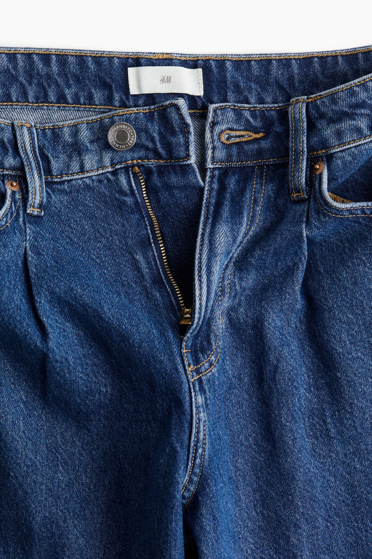 Wide denim trousers - Denim blue/Dark denim blue/Black/Washed out - 6