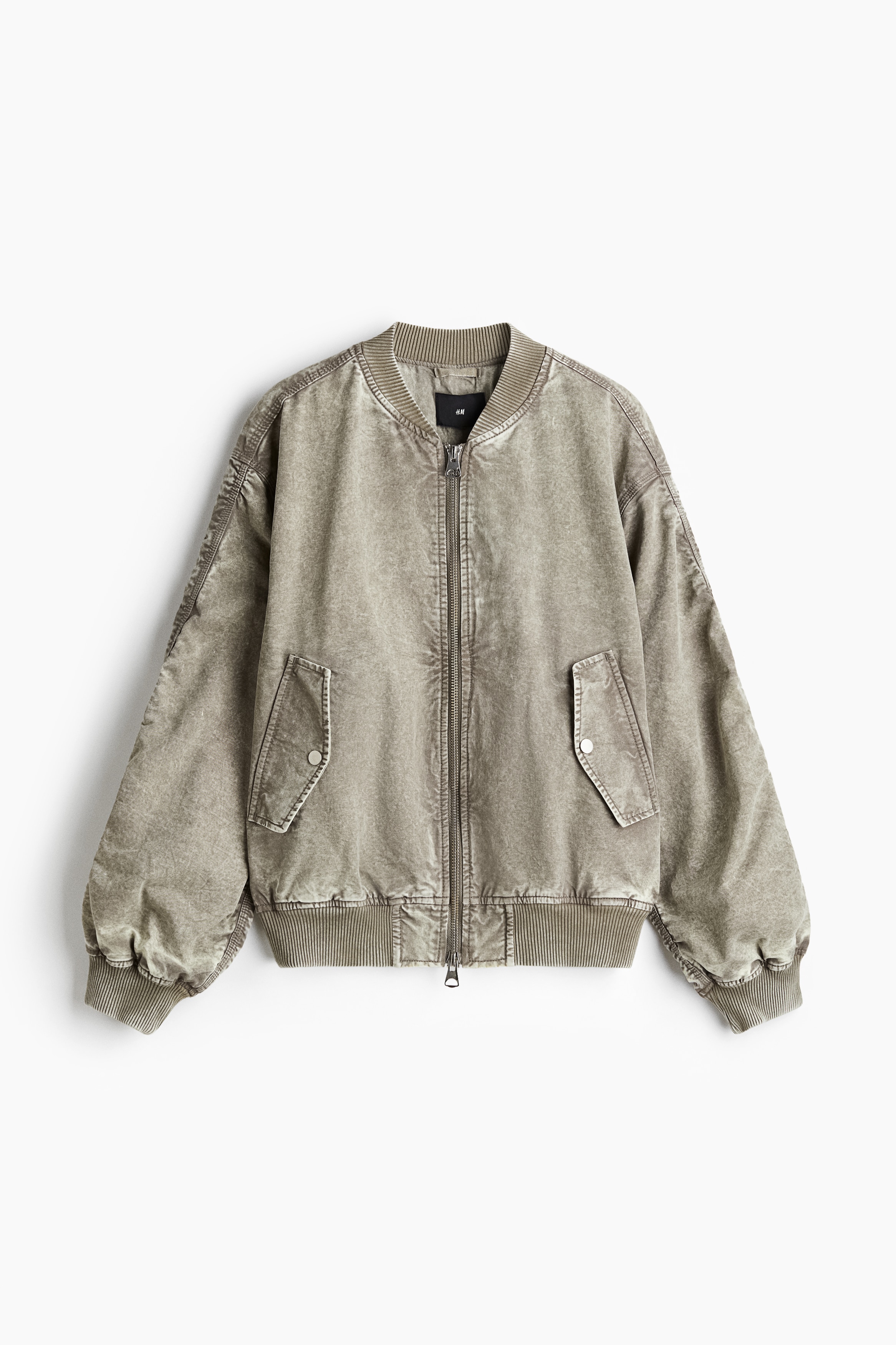 Chamarra bomber deslavada - Verde caqui
