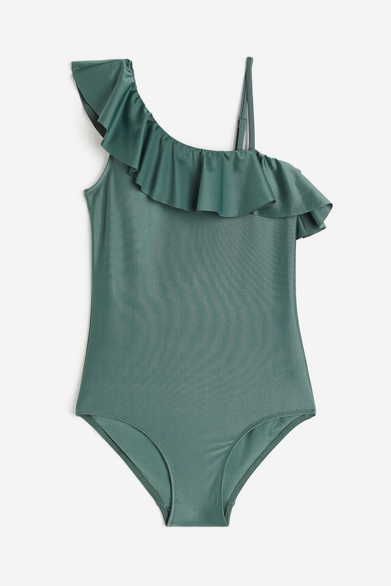 One Shoulder Swimsuit - Dark green/Black/Brown/Black - 1