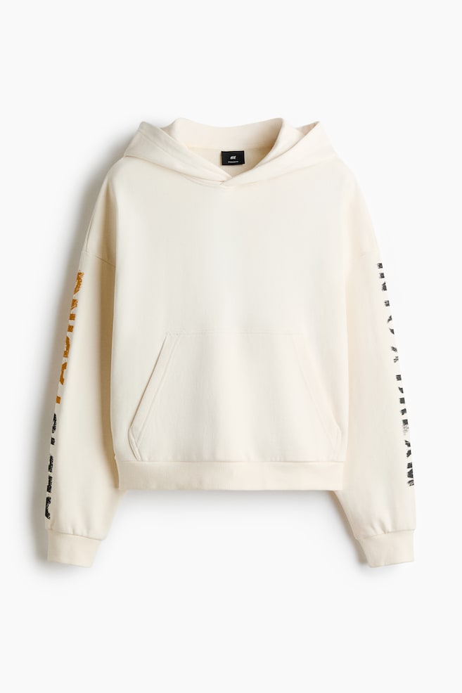 Oversized-Fit Printed Hoodie - Cream/All is Fading - 1