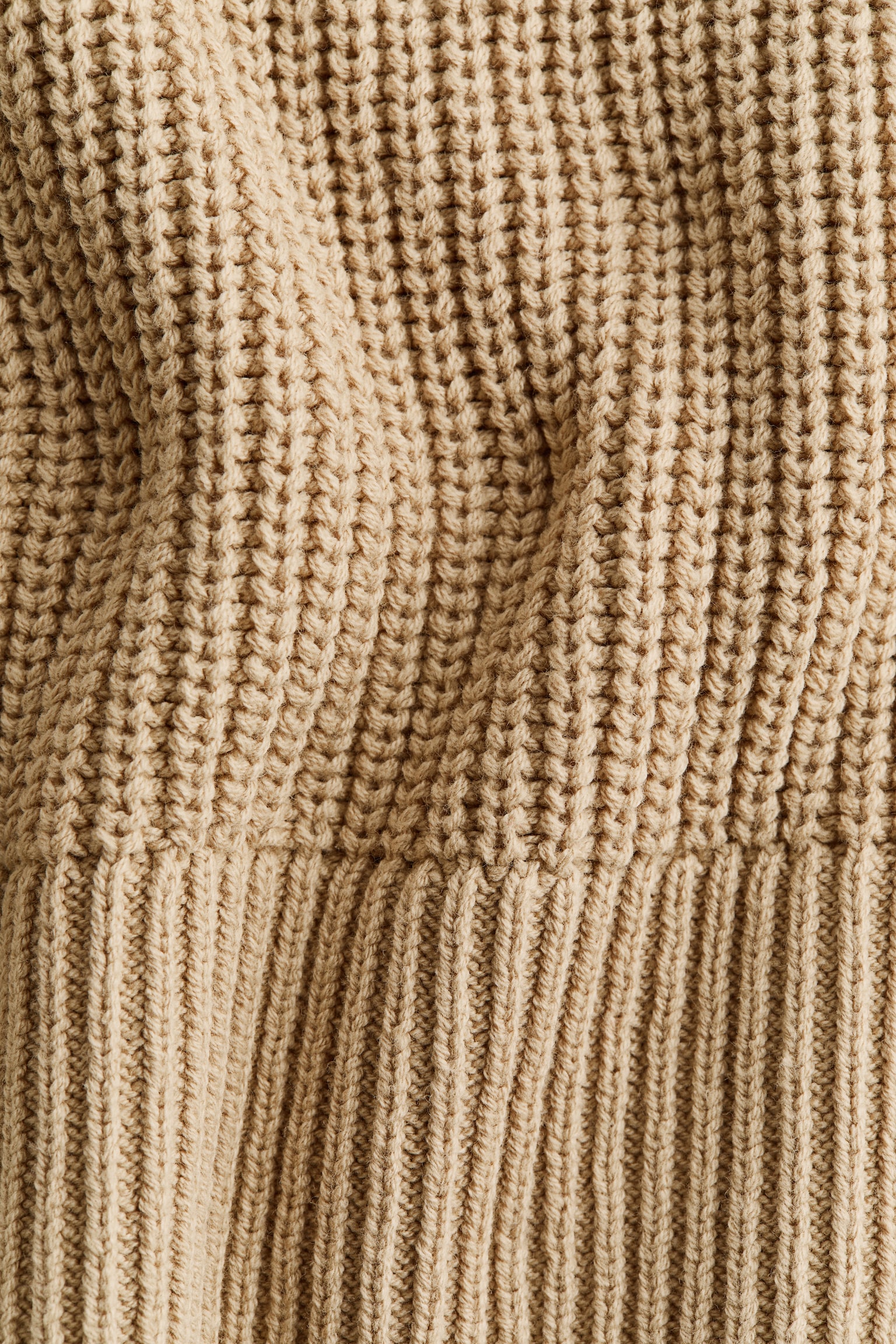 Женская футболка H&M Oversized Rib-Knit, цвет: Бежевый — фото 5