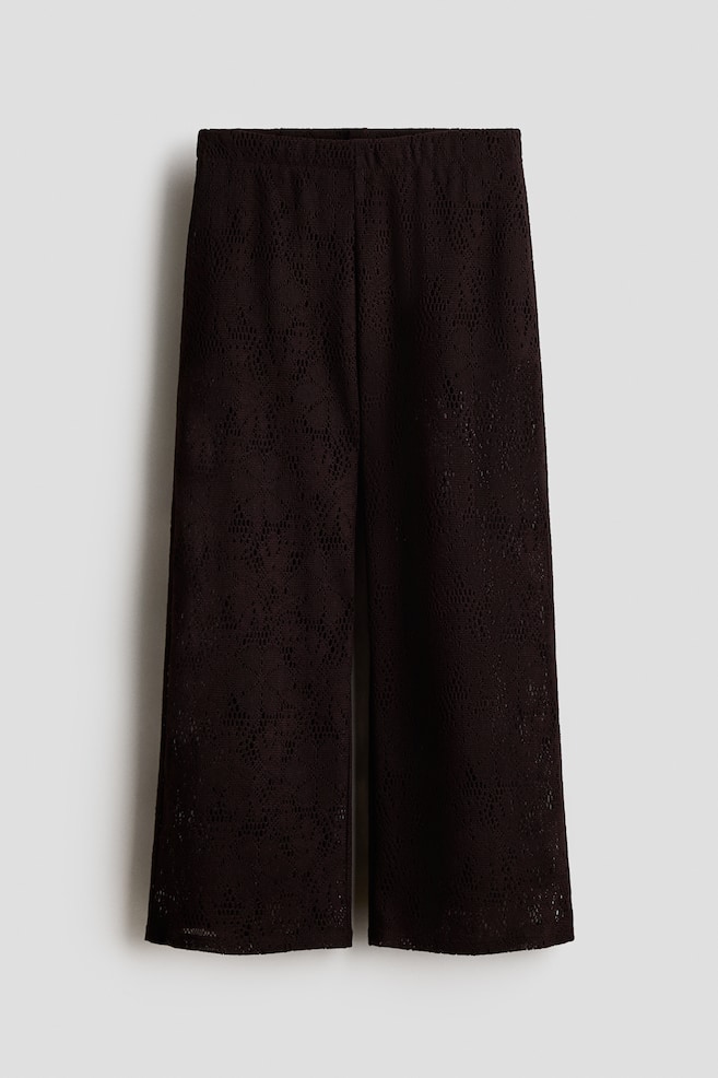 Hose im Häkellook - Dunkelbraun/Weiß - 1