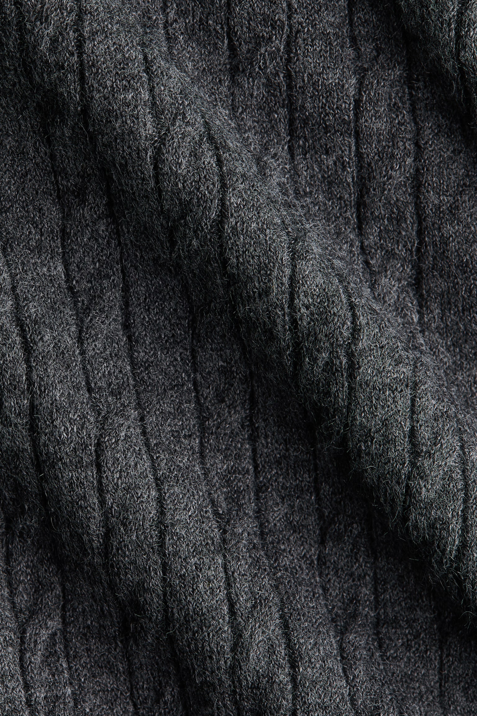 Cable-knit dress - Dark grey marl/Cream/Black - 7