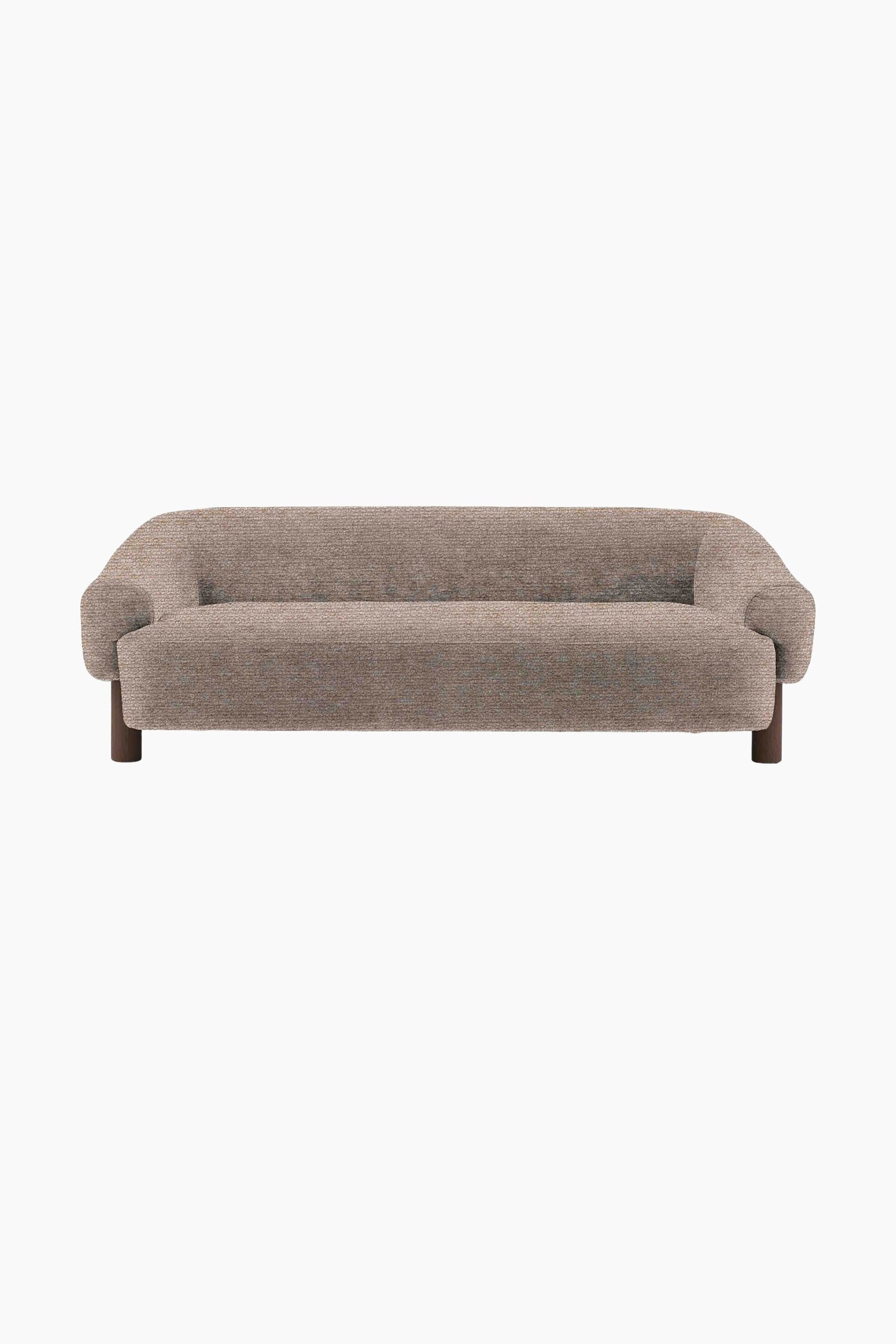 Wooden Leg Sofa 3 Seater - Ebony/Grey