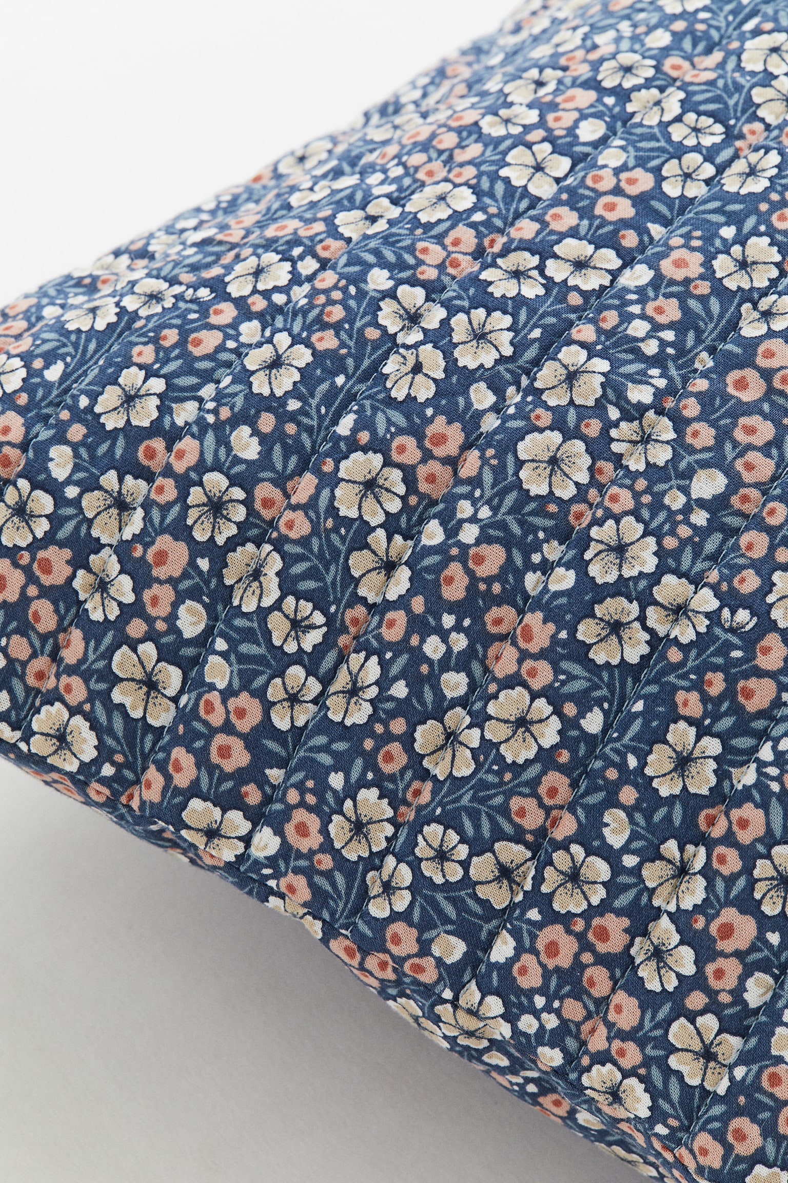 Quilted cushion cover - Blue/Floral - 2