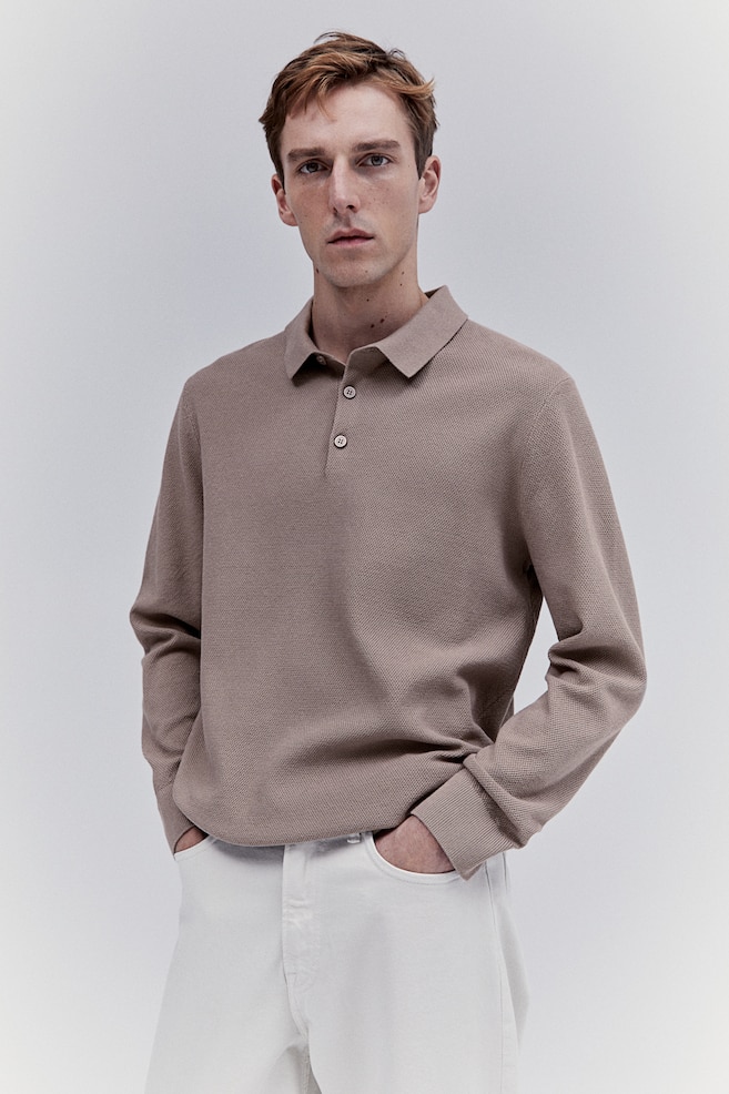 Poloshirt in Regular Fit - Greige/Cremefarben - 1